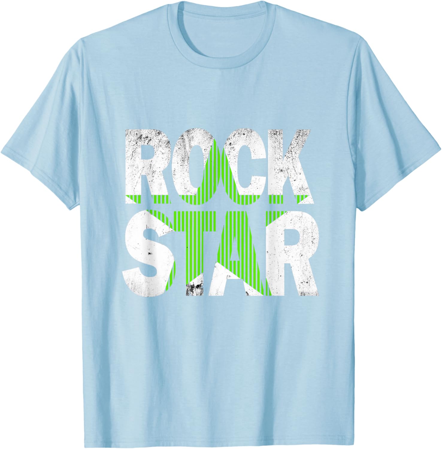 Green Rock Star Distressed Graphic T-Shirt for Trendy Casual Wear - 12