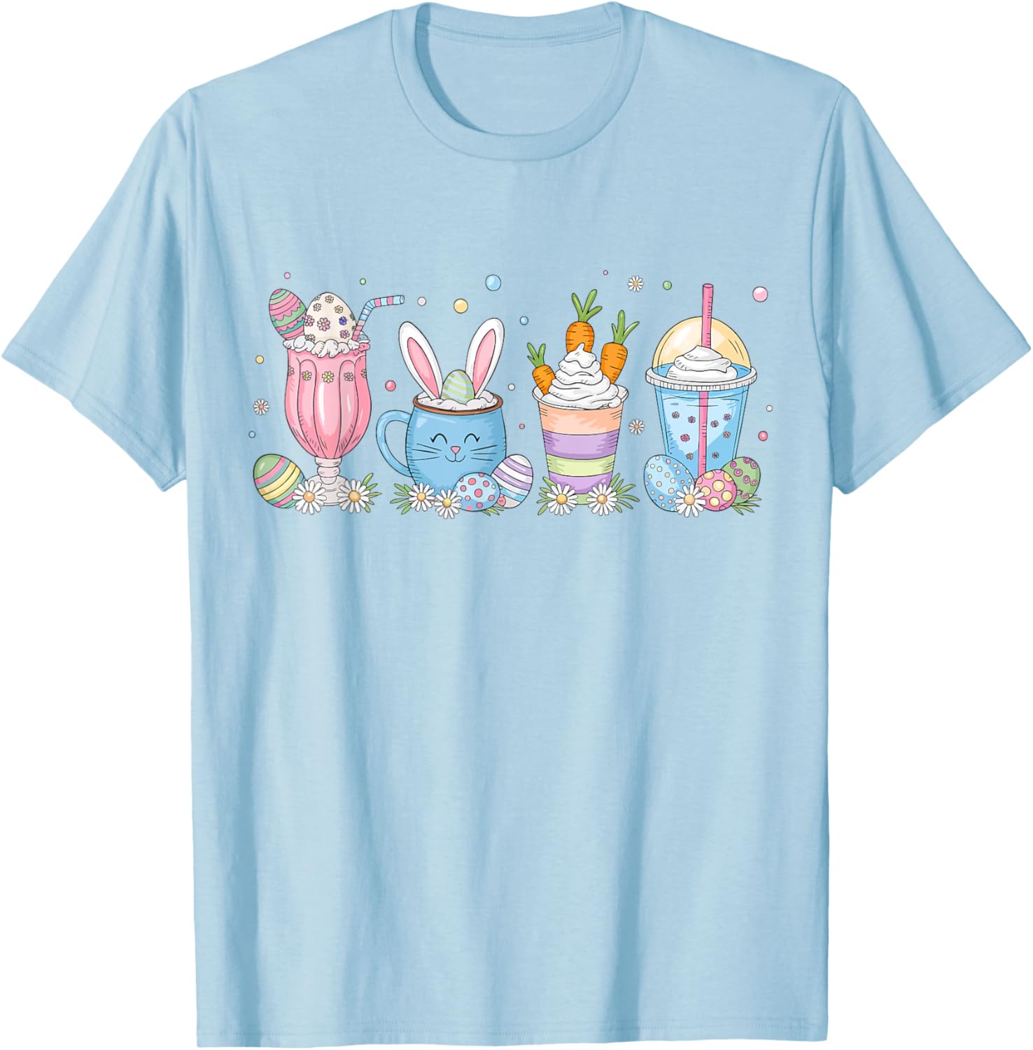 Coffee Lover T-Shirt for Women | Cute Latte Iced Cream Design for Easter - 27