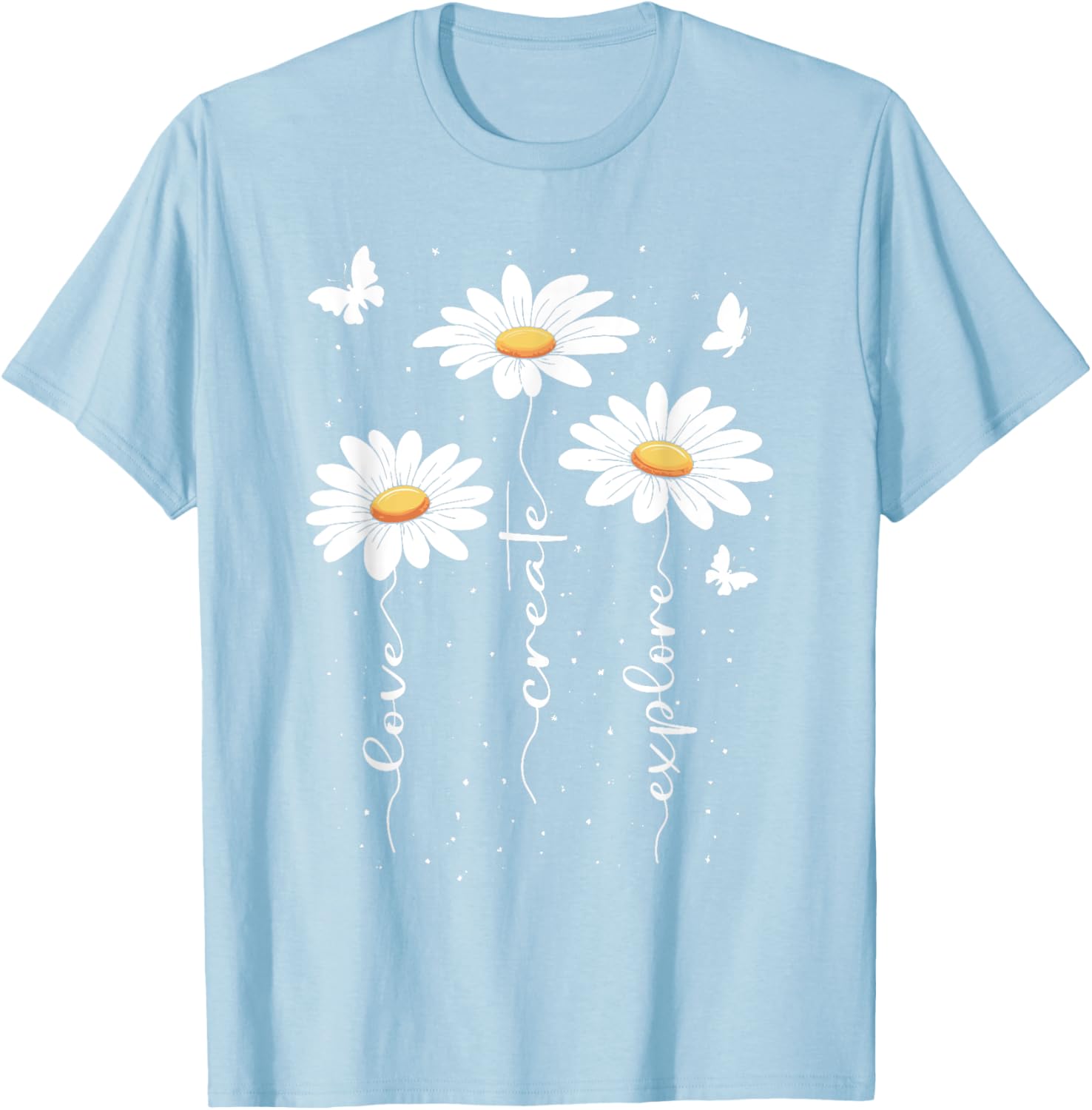 Cute Daisy Floral T-Shirt for Nature Lovers - Inspirational Flower Design - 1