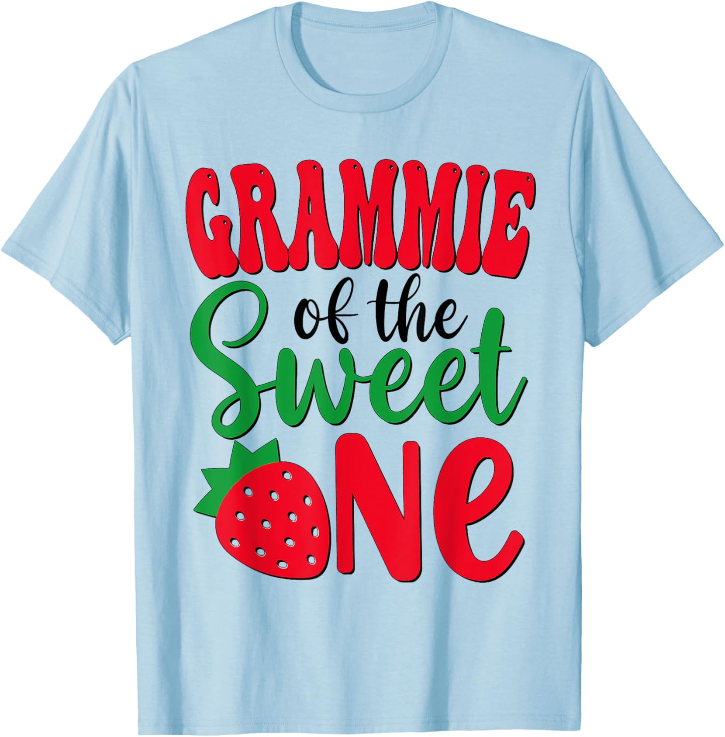 Grammie of The Sweet One Strawberry First Birthday Girl T-Shirt - 5