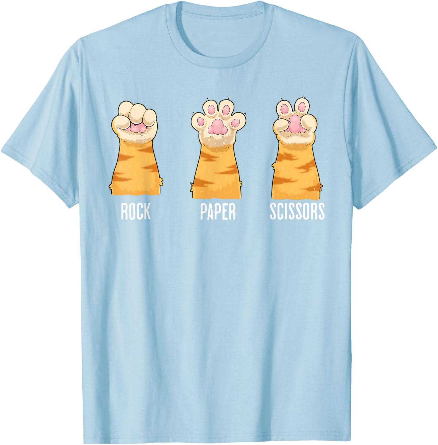 Funny Cat Paws Rock Paper Scissors T-Shirt for Kids and Adults - 15