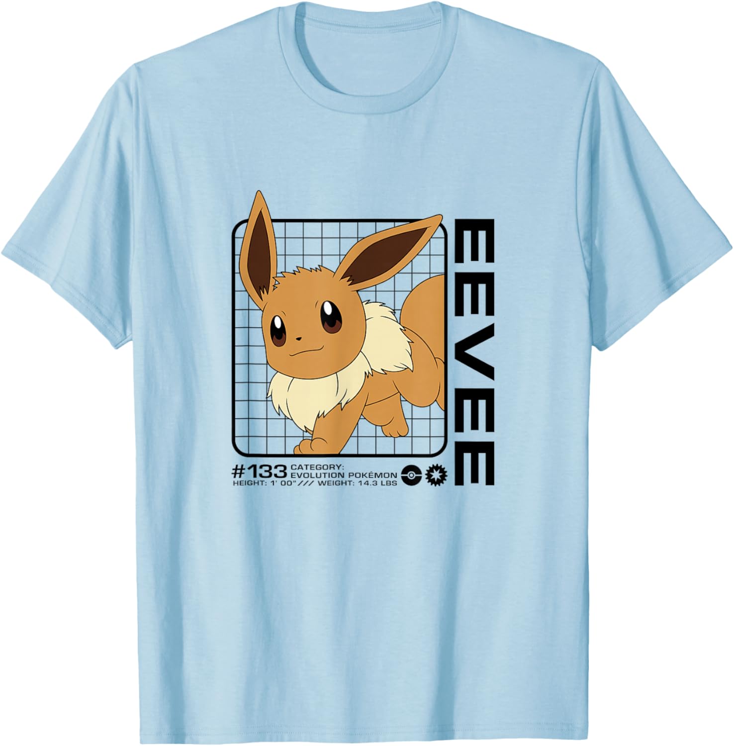 Cute Pokémon Eevee Stats T-Shirt for Fans of All Ages - 2