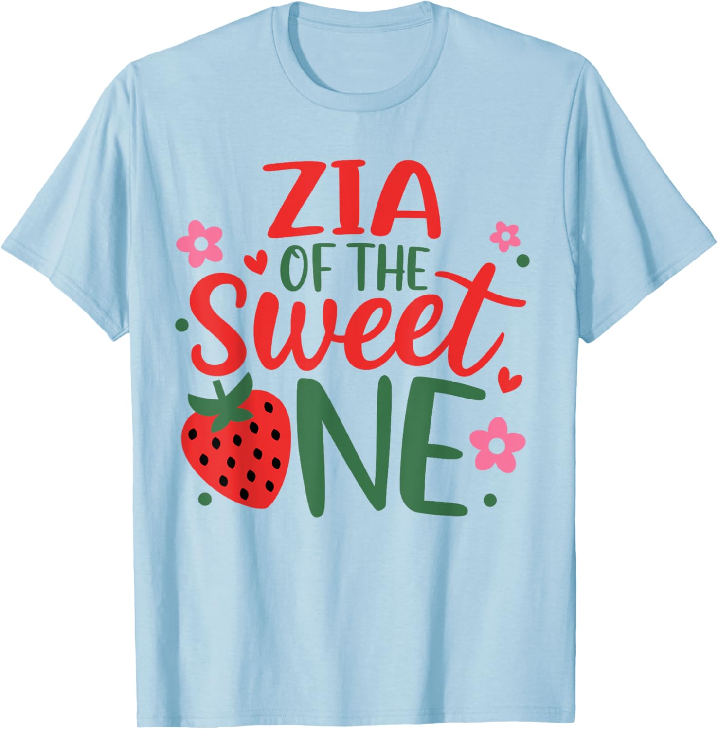 Cute Strawberry First Birthday Girl T-Shirt for Sweet One Celebrations - 2
