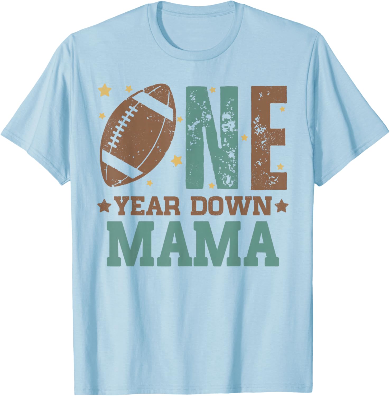 Cute Mama of 1 Year Old Football Birthday Party T-Shirt for Moms - 13