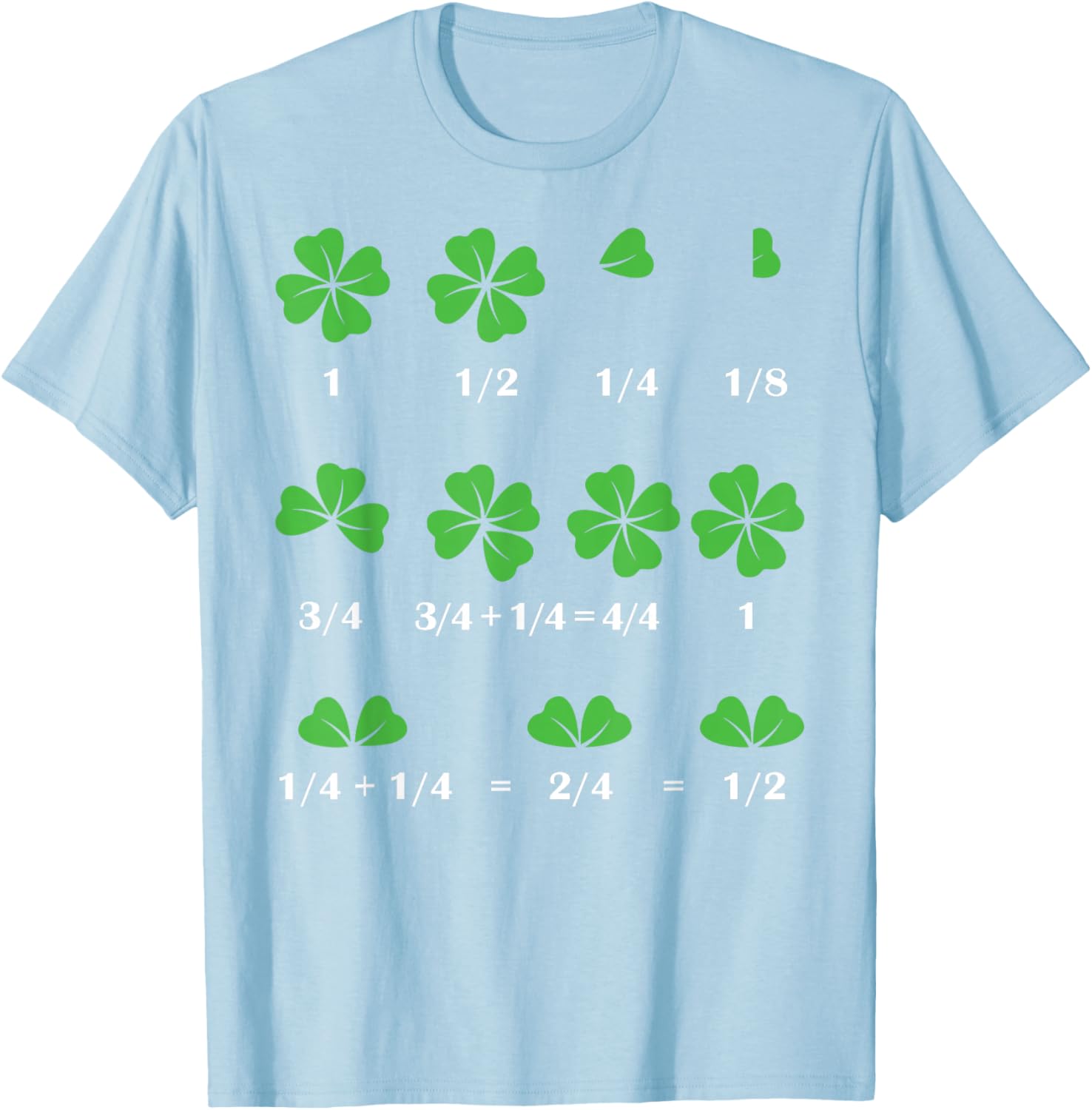 Funny Shamrock Fraction T-Shirt for St Patrick's Day Fun for Kids - 11