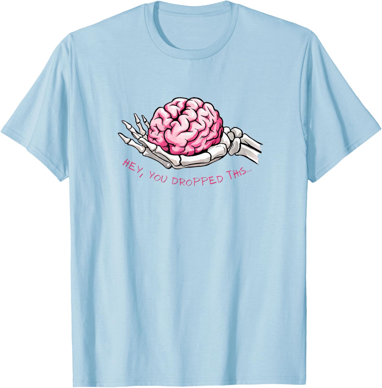 Funny Skeleton Hand Holding Brain T-Shirt for Unique Halloween Style - 2
