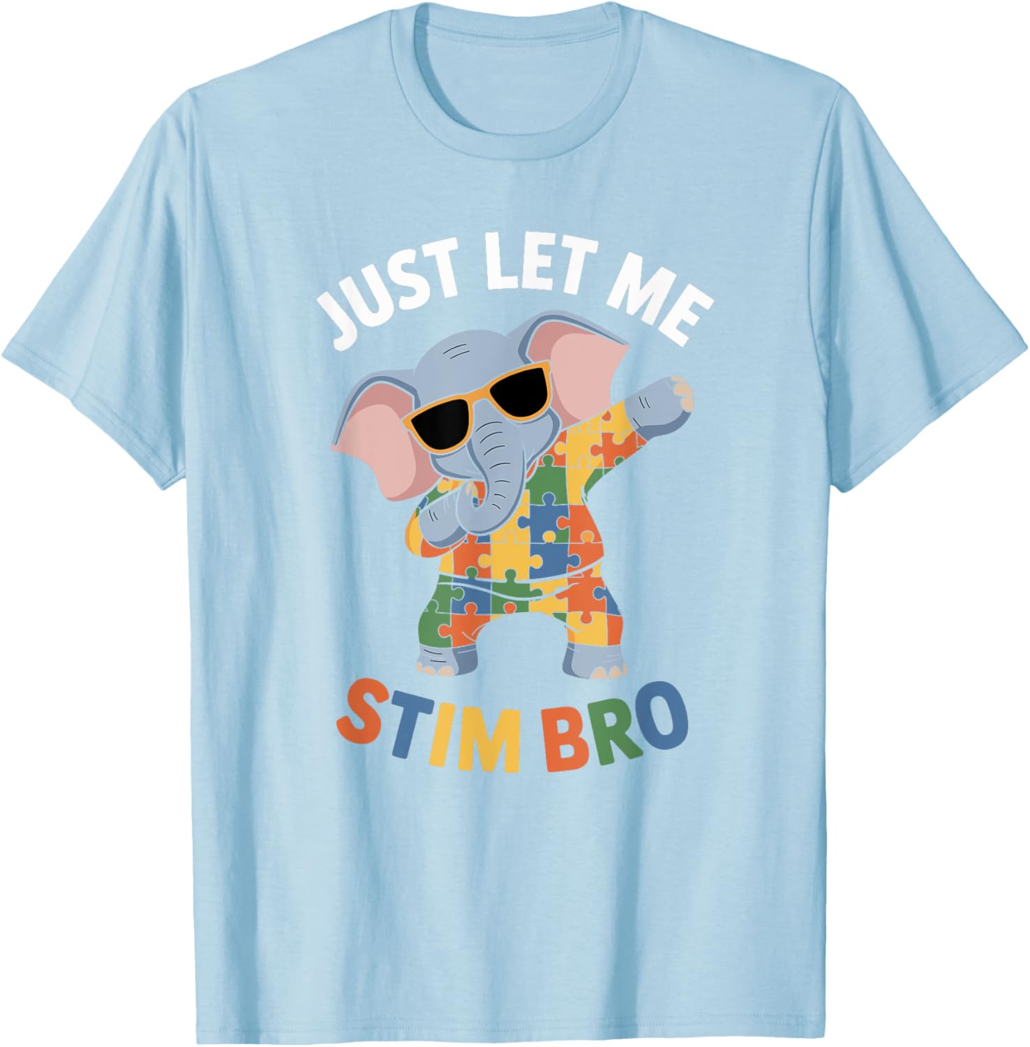 Funny Elephant Autism Awareness Just Let Me Stim Bro T-Shirt for Boys - 27