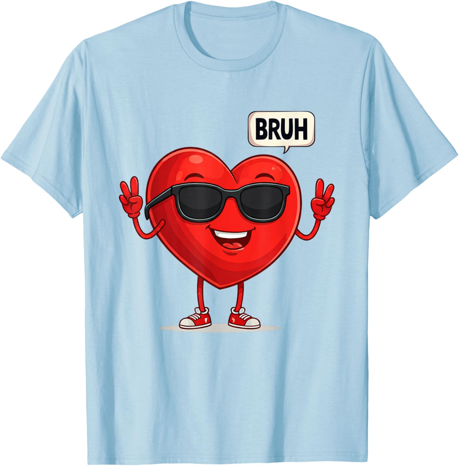 BRUH Valentine's Day Heart Humor Meme Graphic T-Shirt for Men and Women - 25
