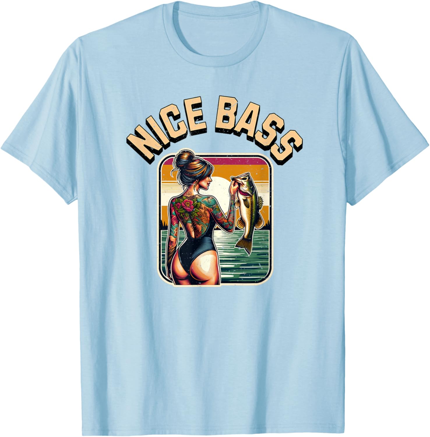 Cute Bass Fishing Woman in Bikini T-Shirt for Outdoor Enthusiasts - 17