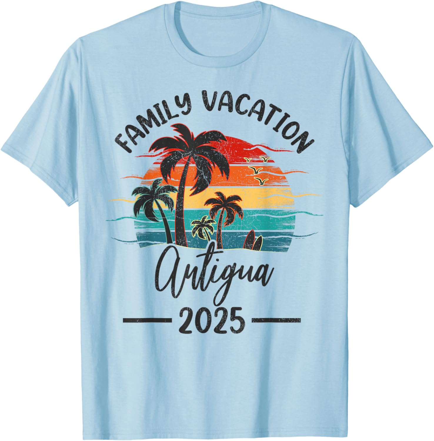 Family Vacation 2025 Summer Antigua Beach T-Shirt for Fun Memories - 7