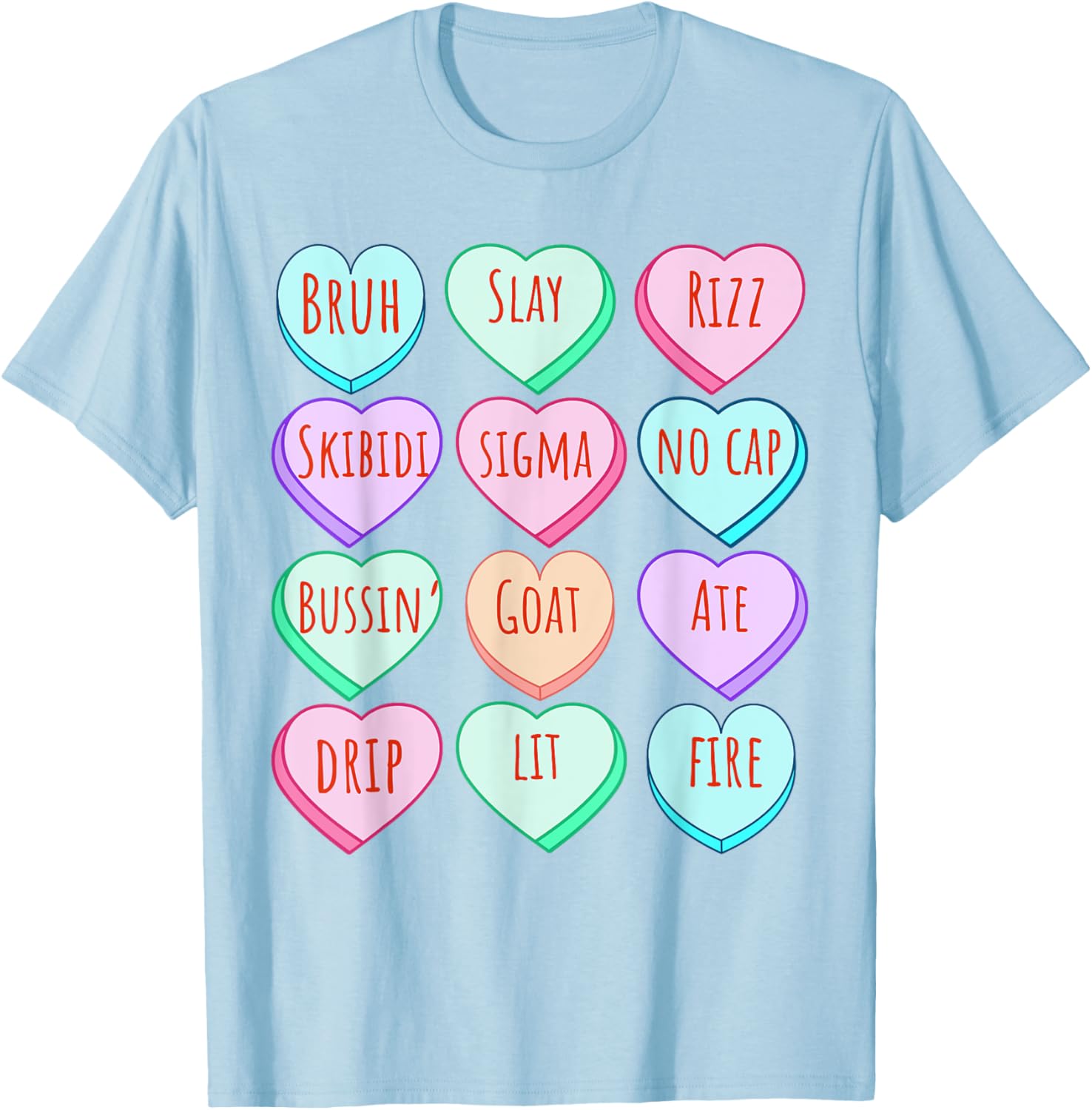 Candy Heart Slang T-Shirt for Valentine's Day Fun at School - 16