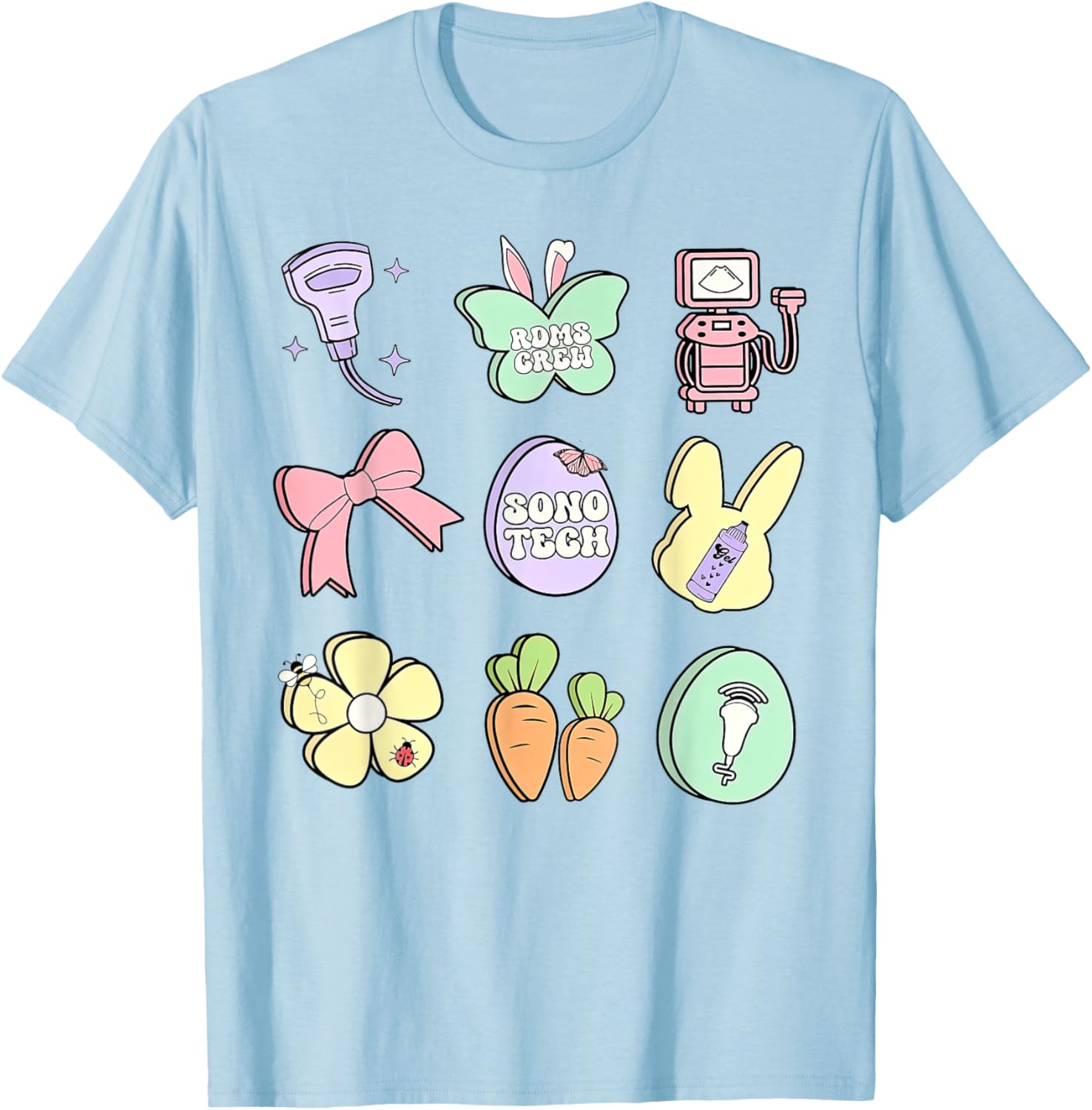 Coquette Bow Sono Tech Sonographer Easter T-Shirt for Ultrasound Lovers - 12