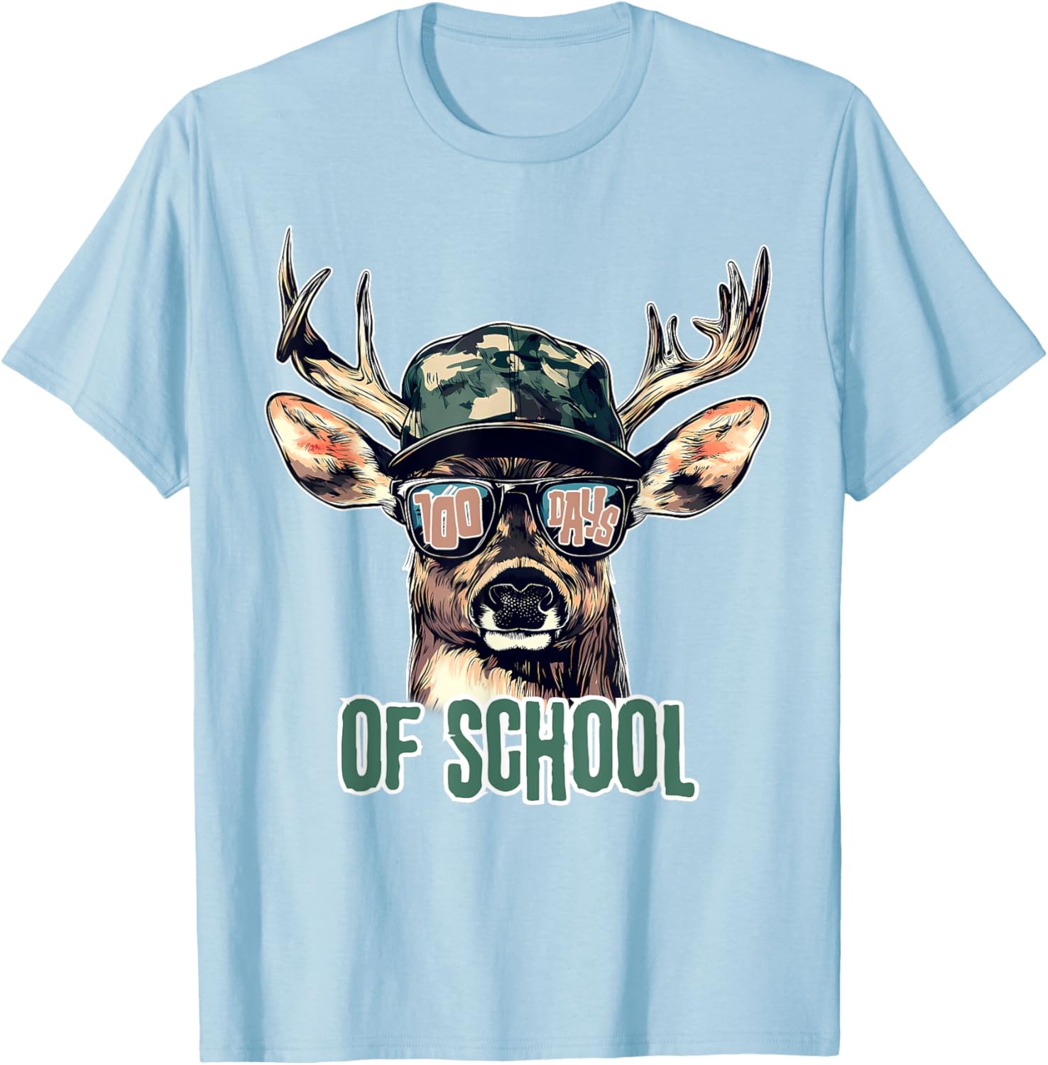 Bucked 100 Days of School Deer Hunting T-Shirt for Kids and Teens - 9