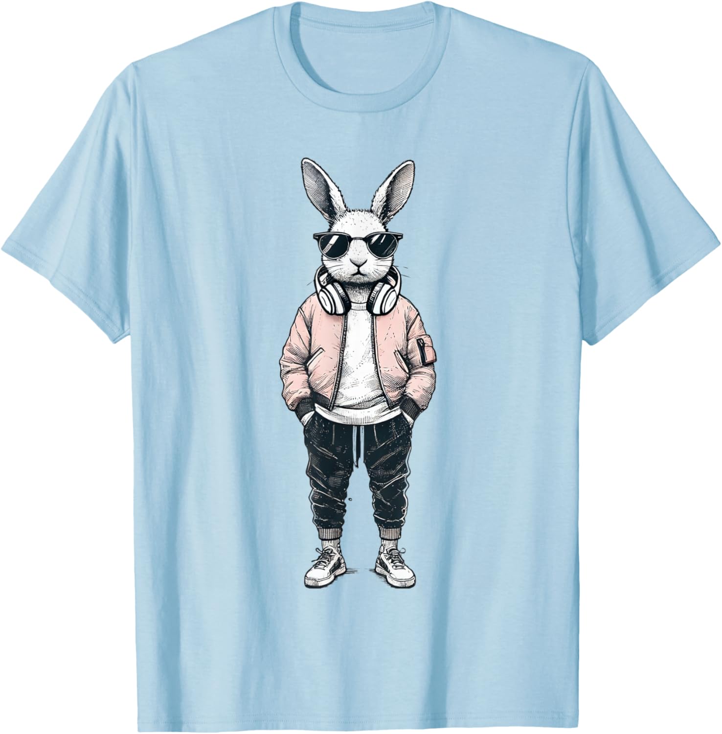 Cool Bunny Rabbit Boys Easter Shirt with Sunglasses for Kids and Men - 3