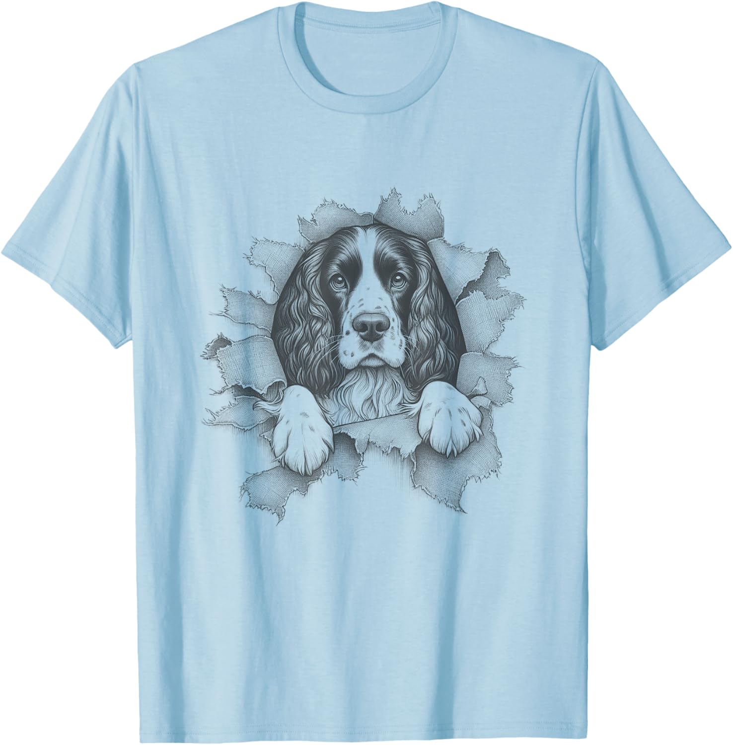 English Springer Spaniel Peeking T-Shirt for Dog Lovers - Fun and Stylish Wear - 3