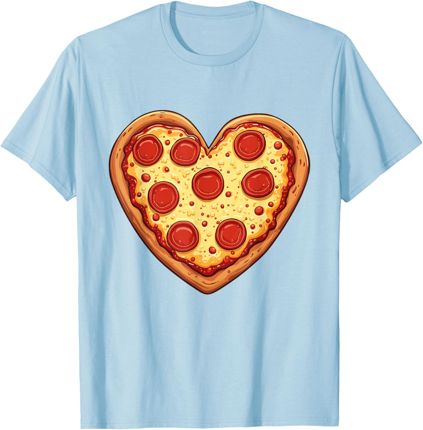 Cute Heart-Shaped Pizza Valentine's Day T-Shirt for Pizza Lovers - 5