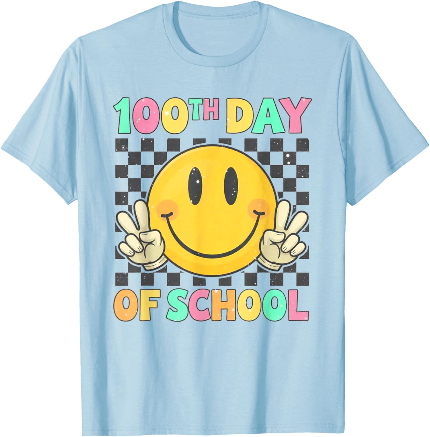 Cute 100th Day of School Smile Face T-Shirt for Kids and Teachers - 12