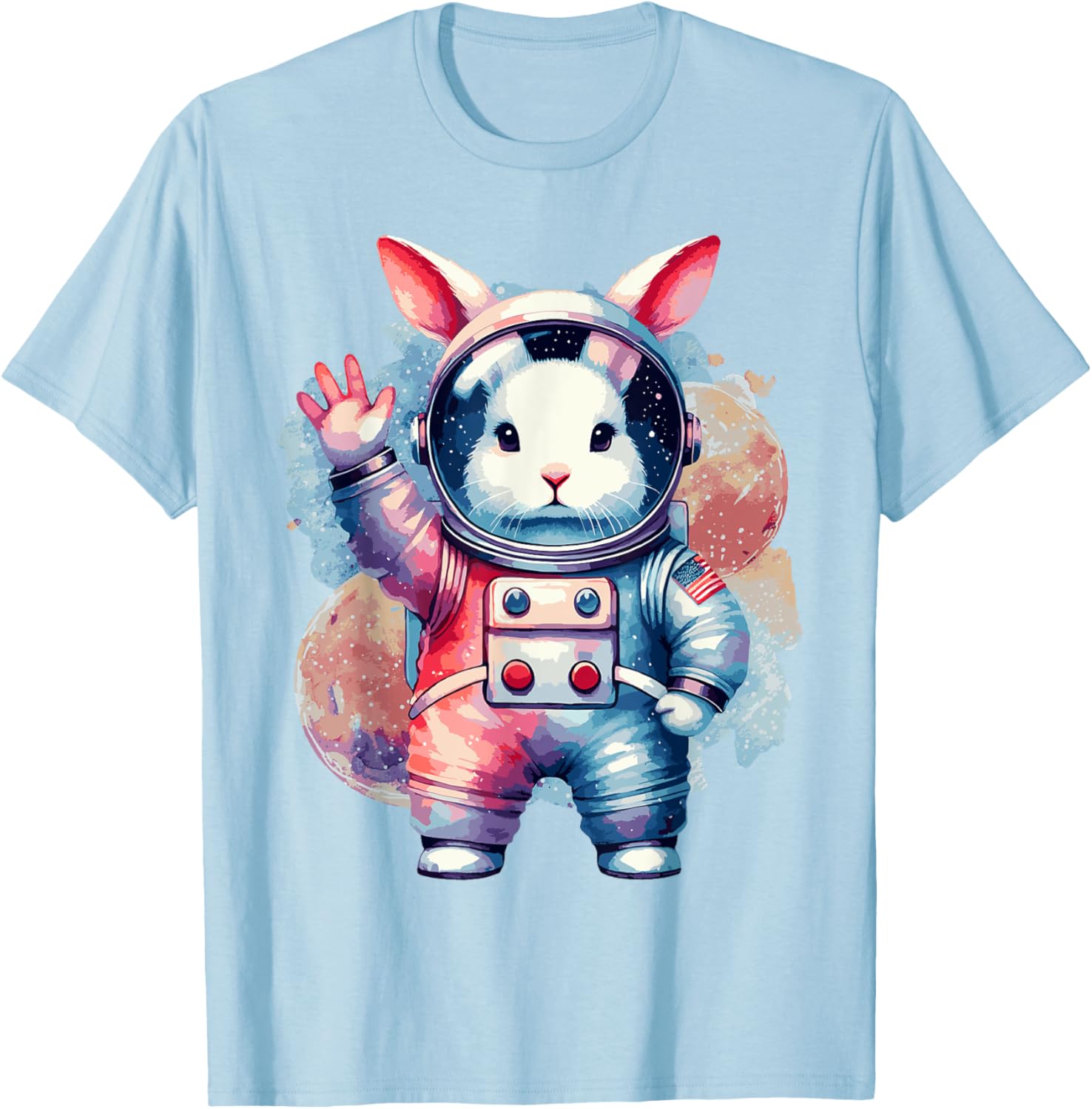 Funny Bunny Rabbit Astronaut Costume Easter T-Shirt for Kids - 3