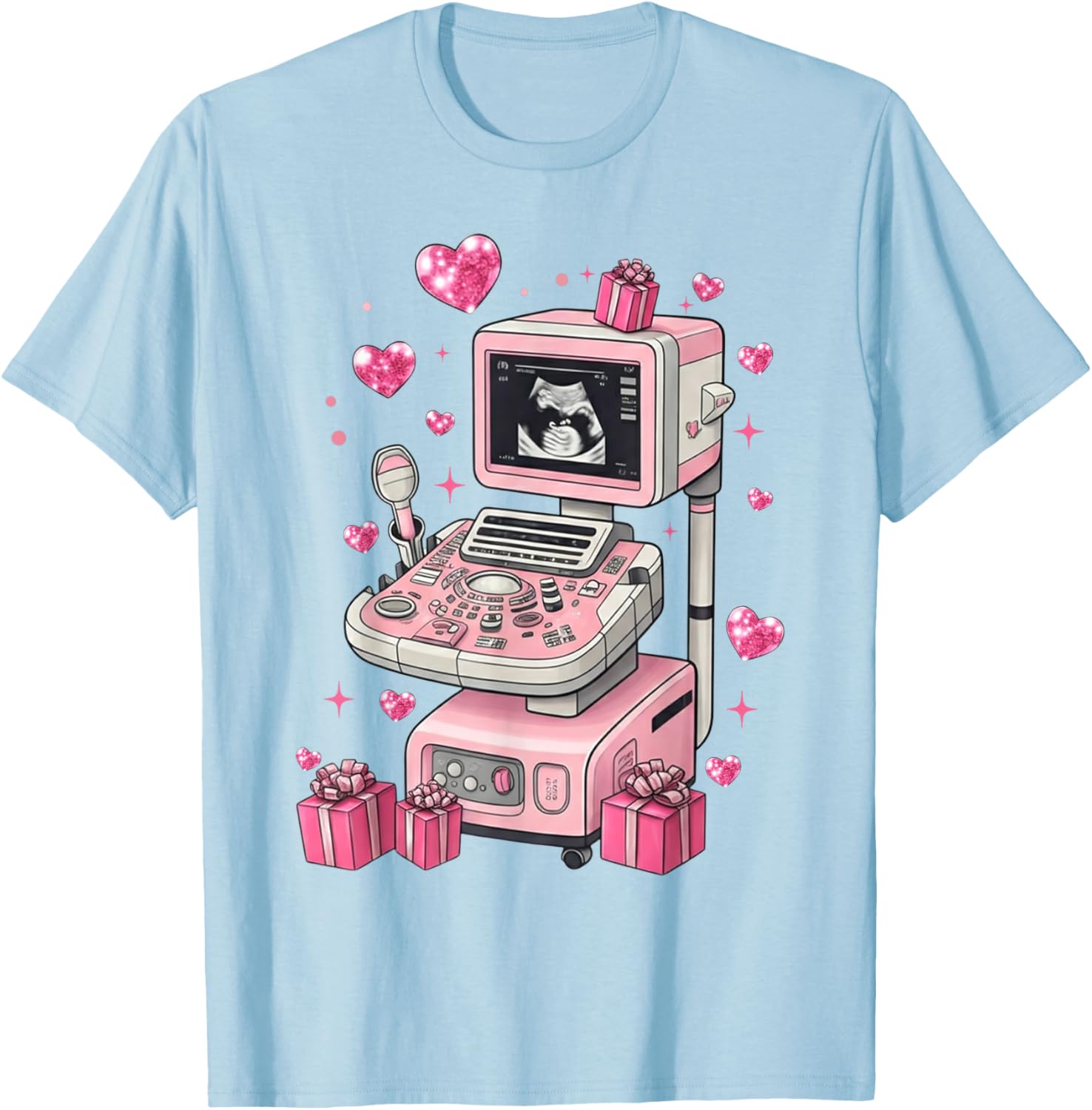 Coquette Bow Sonographer Valentine T-Shirt for Ultrasound Techs - 11