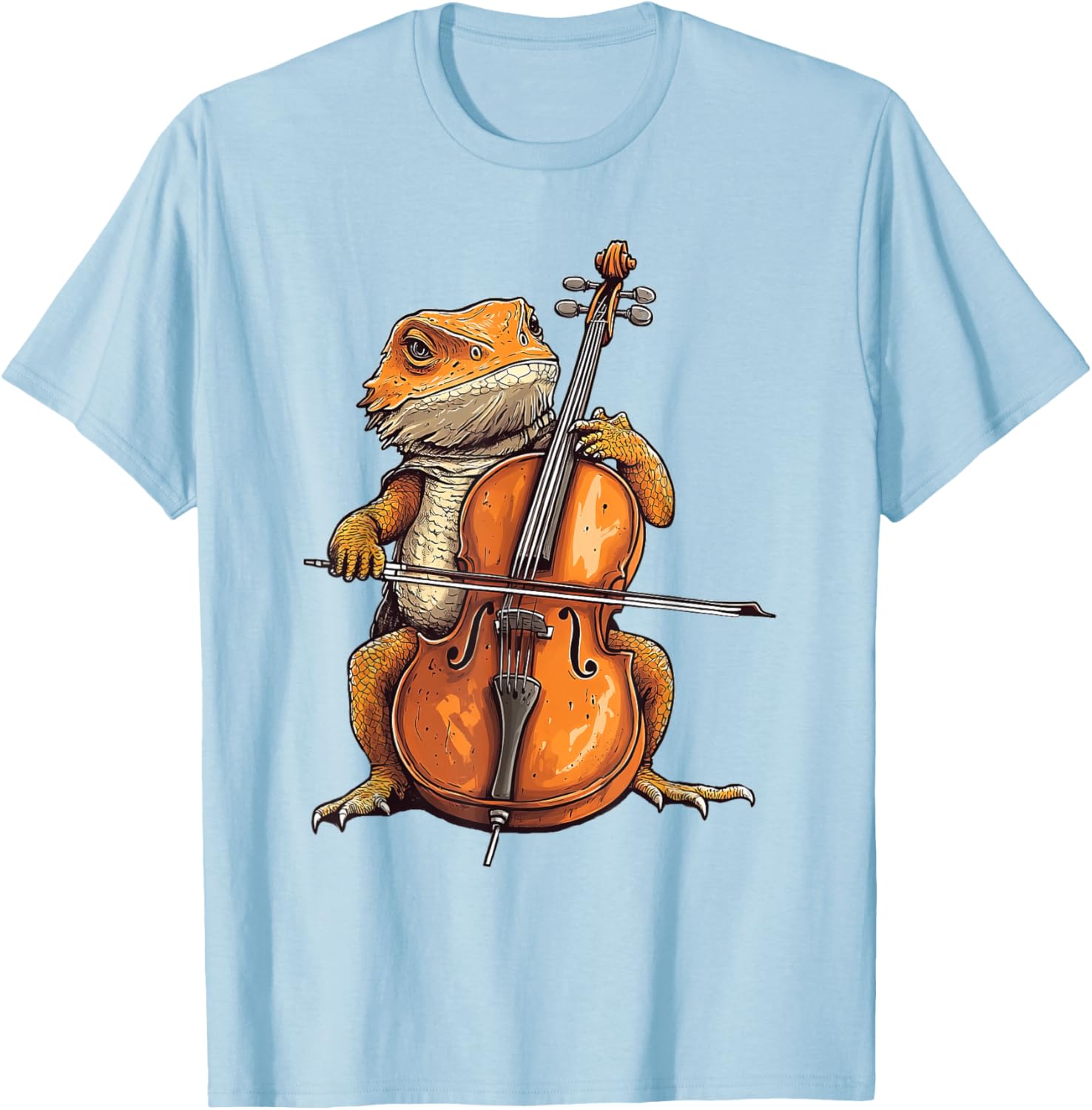 Cute Bearded Dragon Playing Cello Musician T-Shirt for Music Lovers - 12