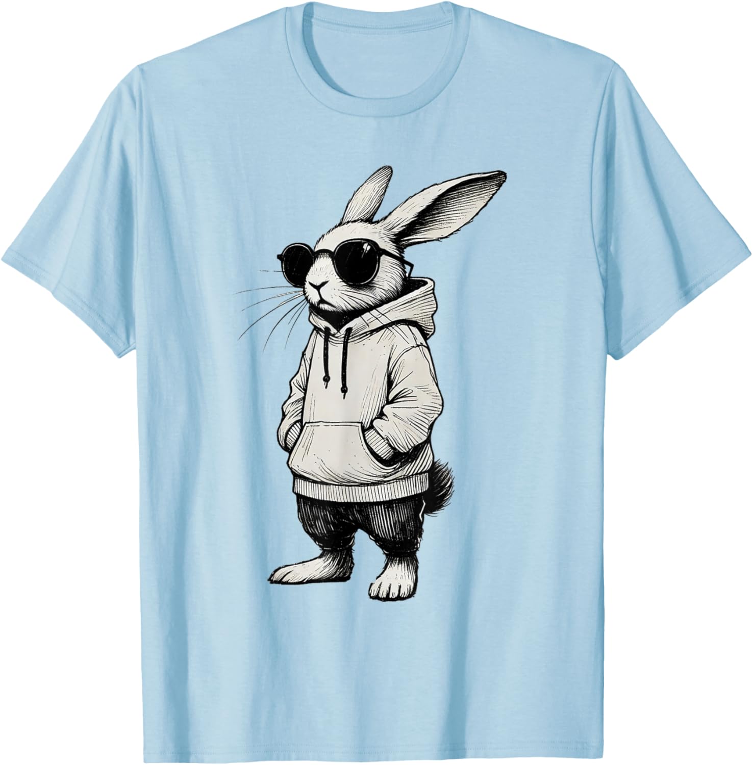 Bunny Face Sunglasses T-Shirt for Boys and Men - Fun Easter Apparel - 14