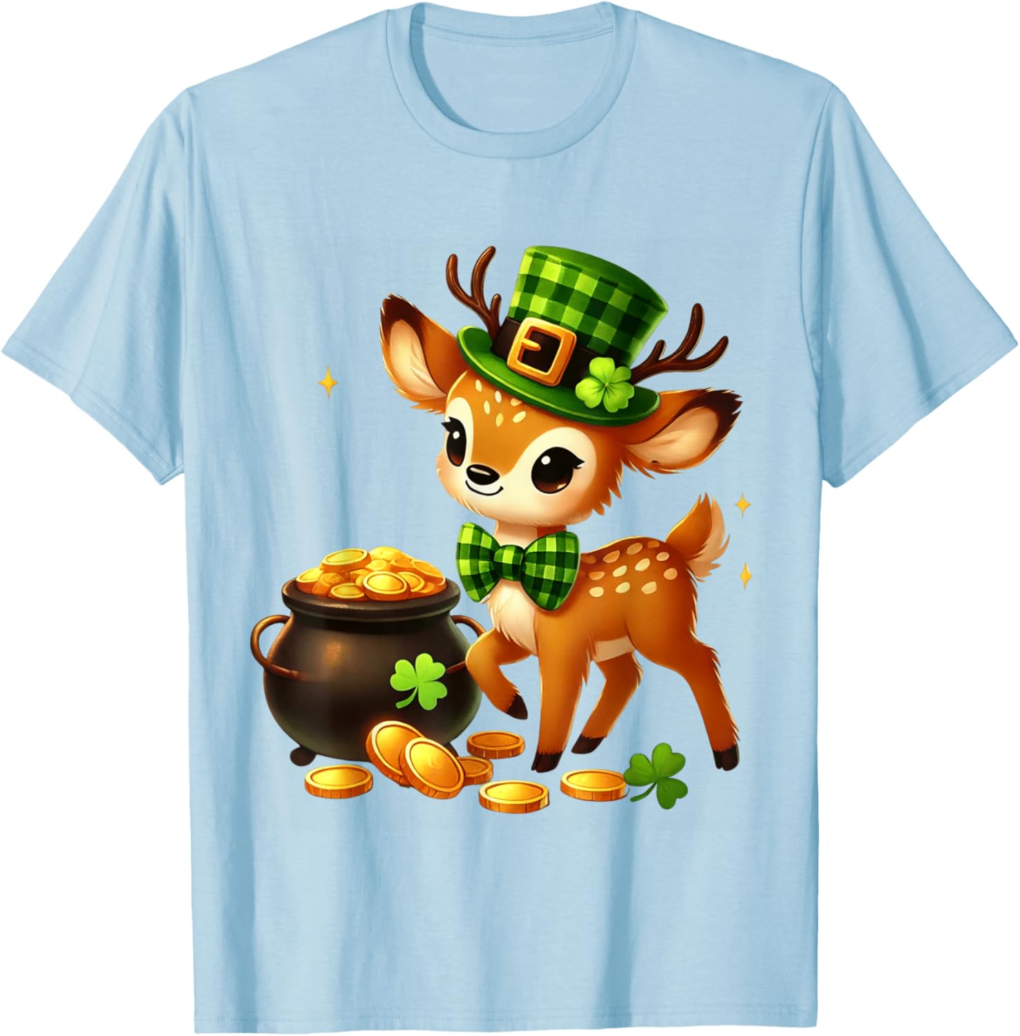 Cute Deer Leprechaun St Patrick's Day T-Shirt for Kids Fun Party Wear - 12
