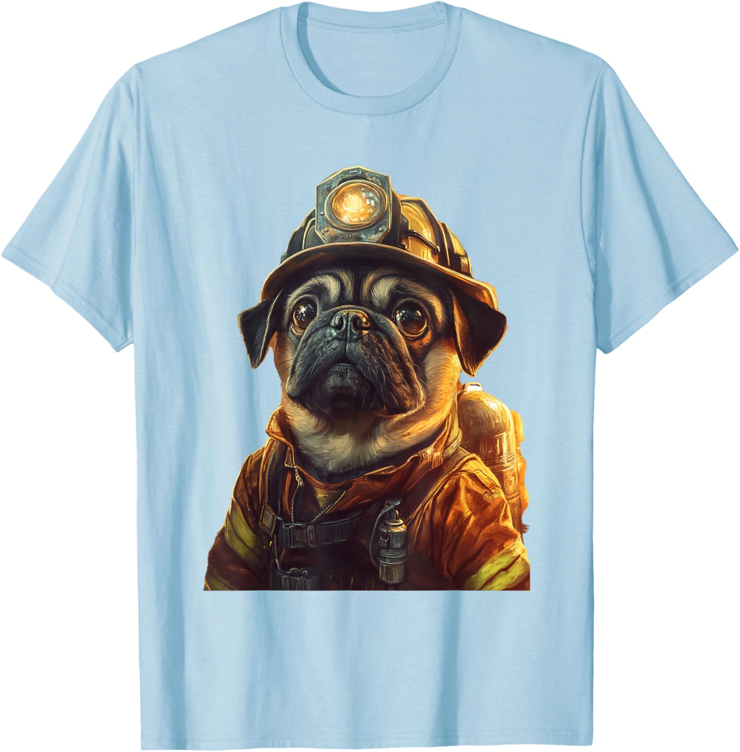 Cute Pug Firefighter T-Shirt for Dog Lovers - Fun and Playful Design - 18