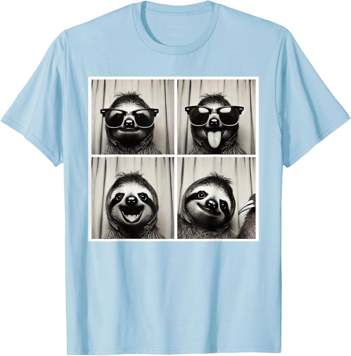 Funny Selfie Sloth T-Shirt with Sunglasses for Fun Casual Wear - 4