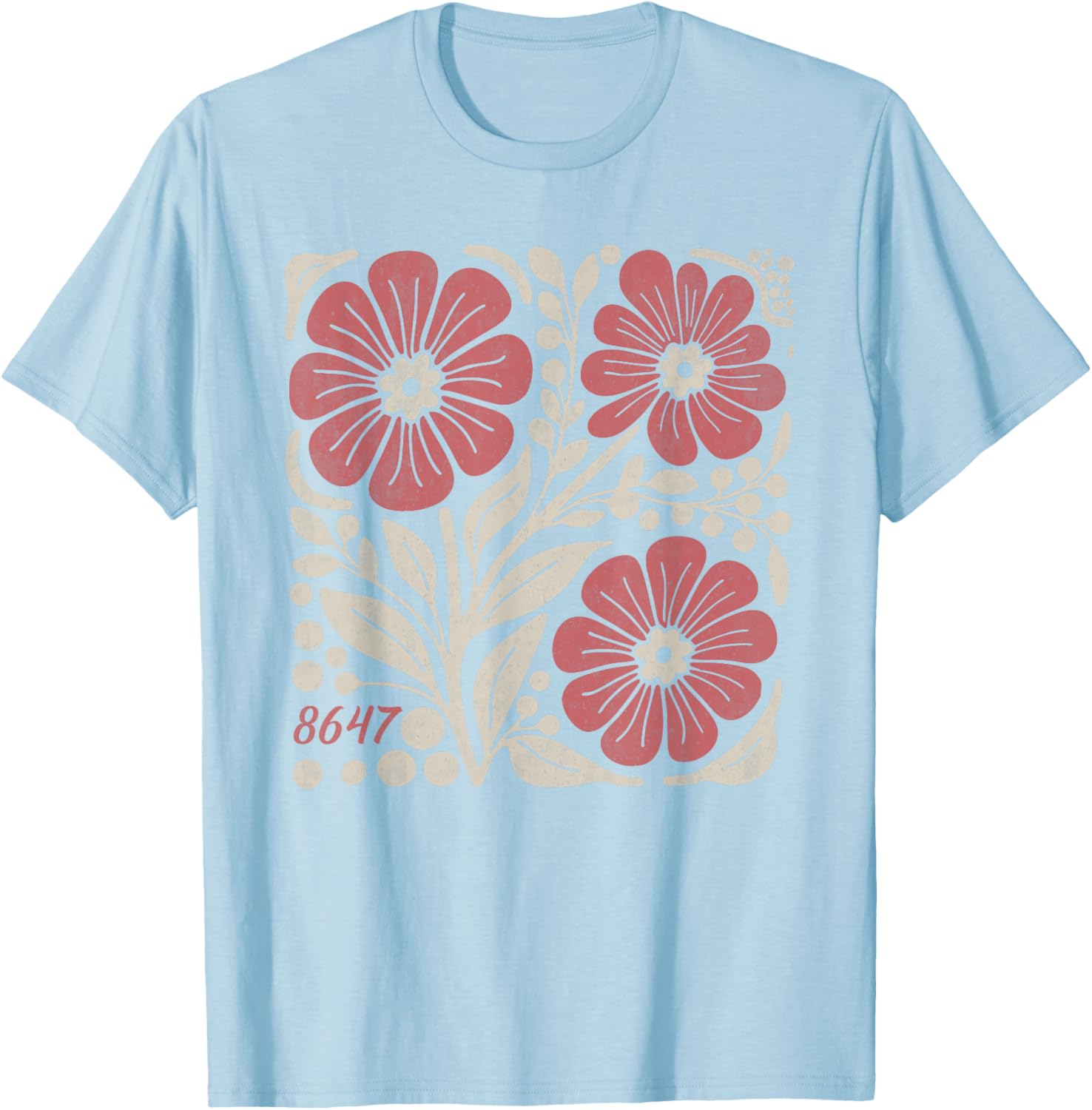 Floral Boho Anti Trump 86 47 T-Shirt for Stylish Casual Wear - 9