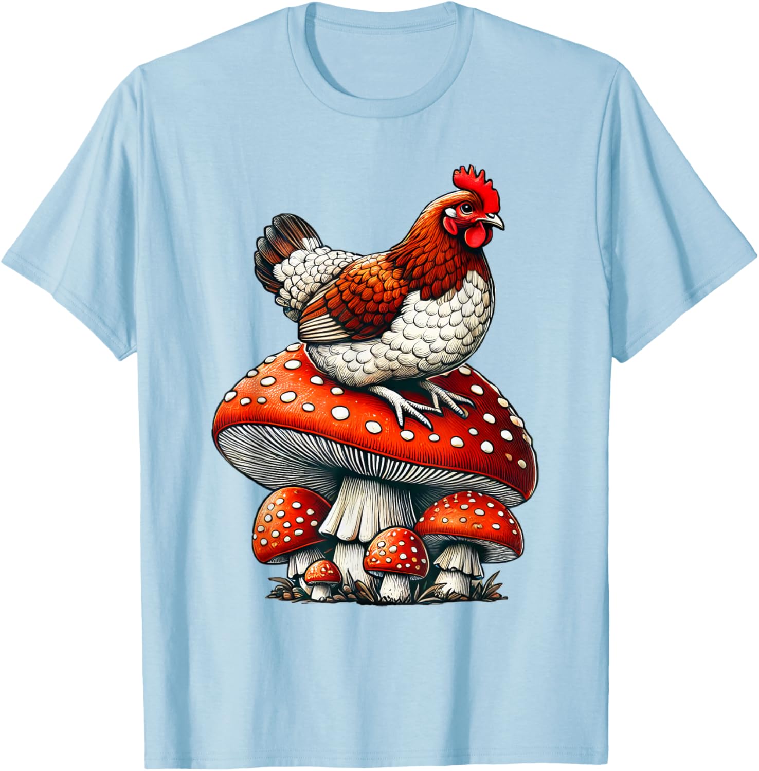 Cute Chicken Mushroom T-Shirt for Fun and Stylish Casual Wear - 6