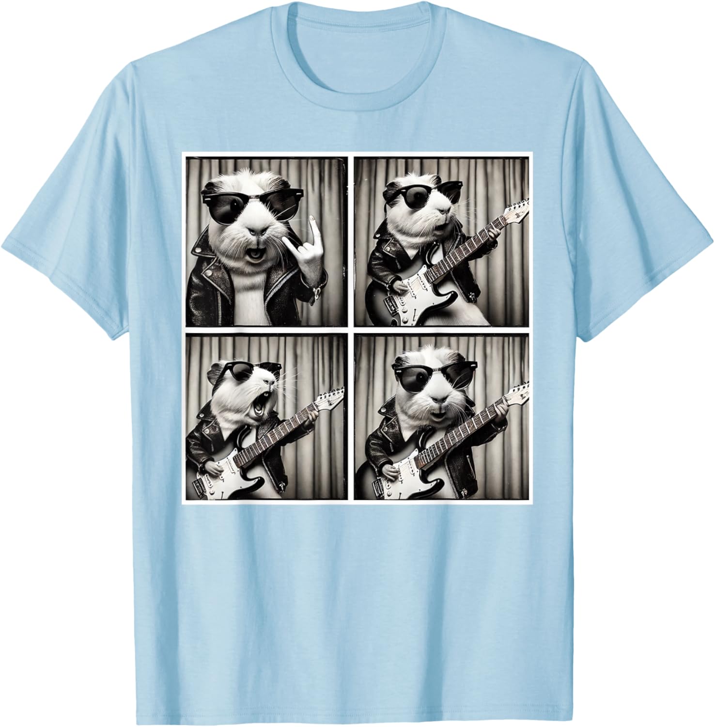 Cute Guinea Pig Electric Guitar T-Shirt for Music Lovers and Pet Fans - 18
