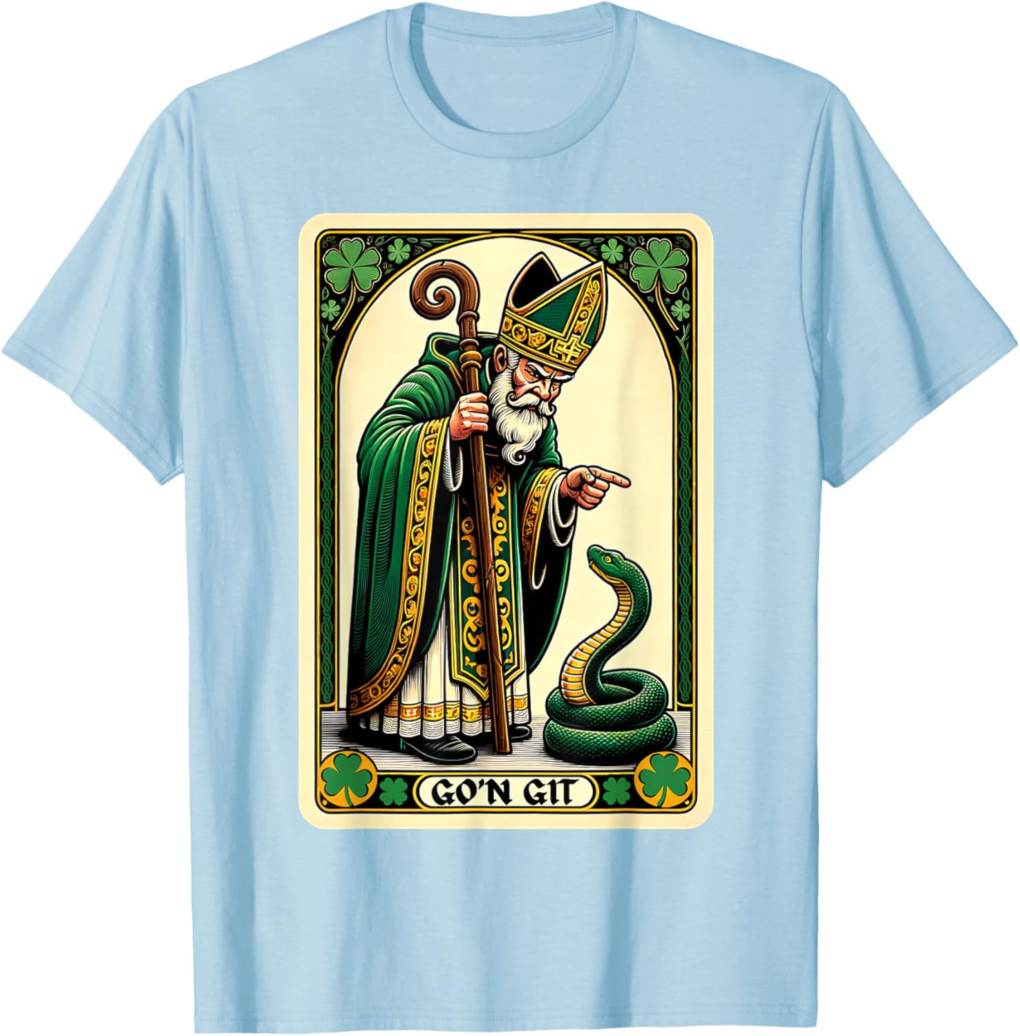 Funny St Patricks Day Tarot Card Go'n Git T-Shirt for Festive Fun - 10