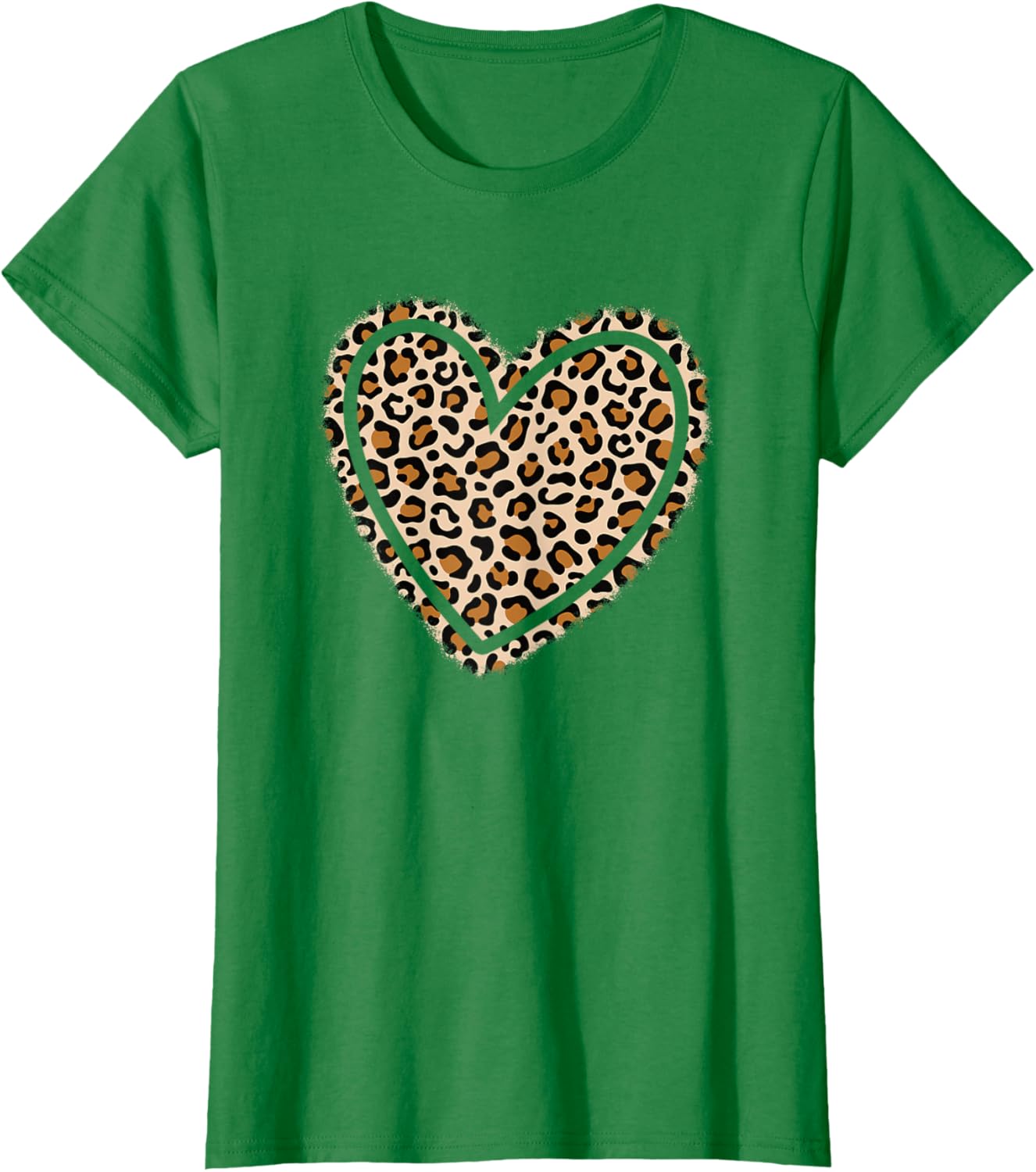 Cute Leopard Print Heart T-Shirt for Women and Girls - Stylish Apparel - 14