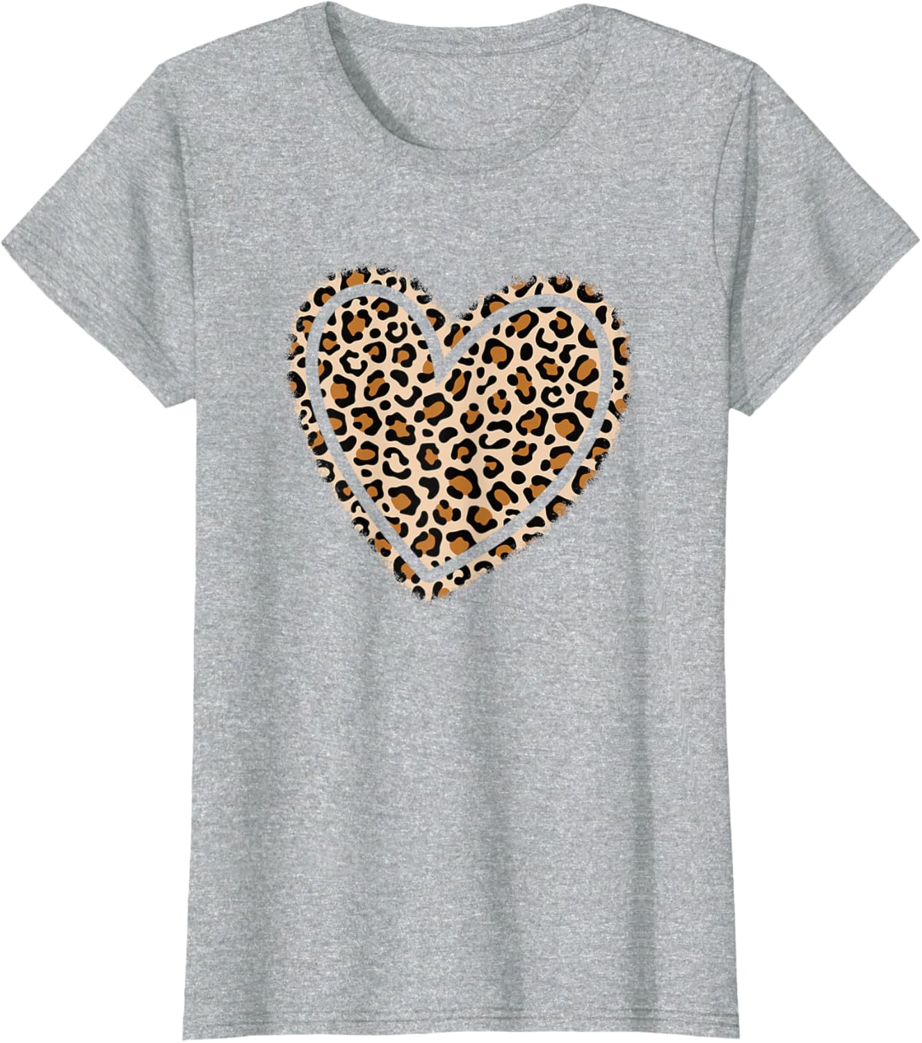 Cute Leopard Print Heart T-Shirt for Women and Girls - Stylish Apparel - 12