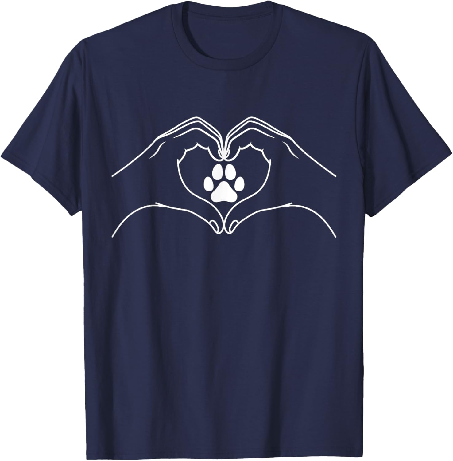 Cute Cat Dog Paw Print Heart T-Shirt for Pet Lovers and Friends - 16