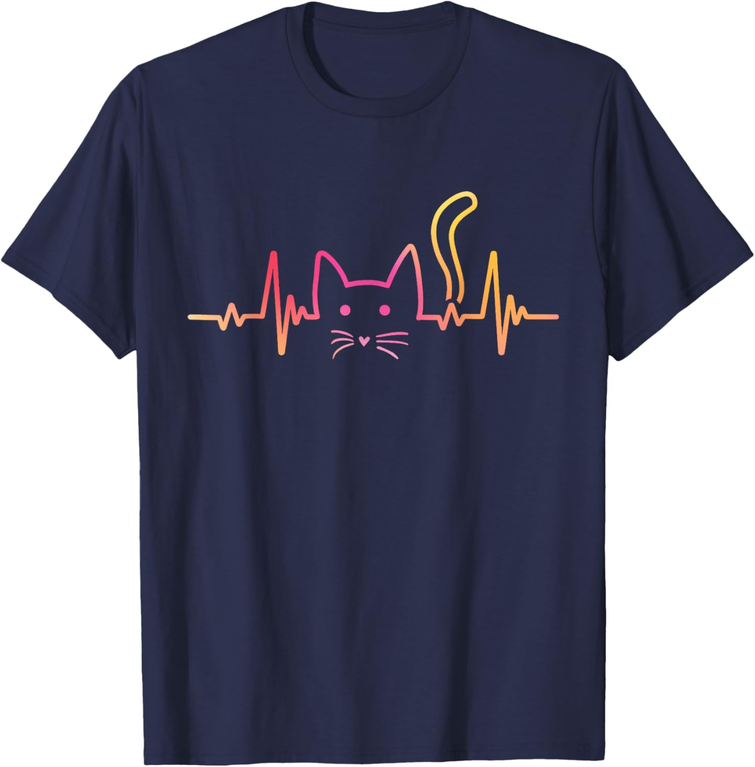 Fluffy Paws and Cuddles Heartbeat Cat Lover T-Shirt for Men and Women - 3