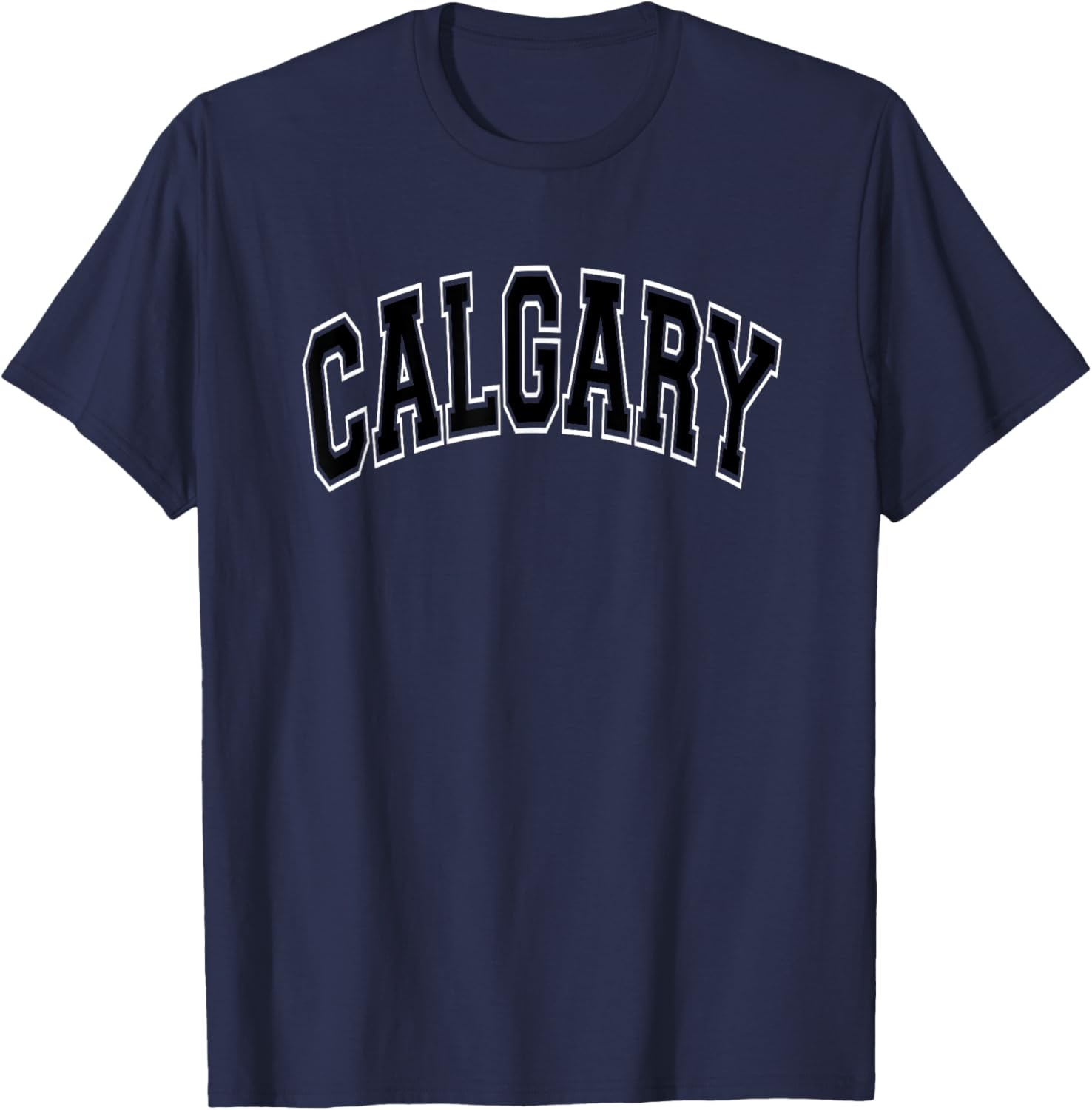 Calgary Arched Black Text T-Shirt Comfortable Casual Wear for Everyday Style - 8