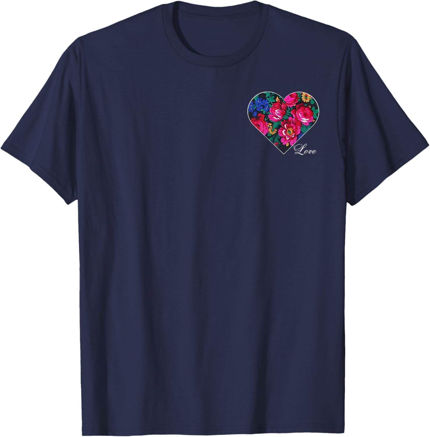 Floral Heart Love T-Shirt for Native American Women - Masani Scarf Design - 20