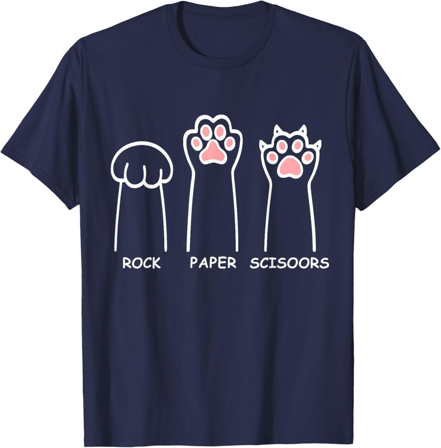 Funny Cat Paws Rock Paper Scissors T-Shirt for Men and Women - 9