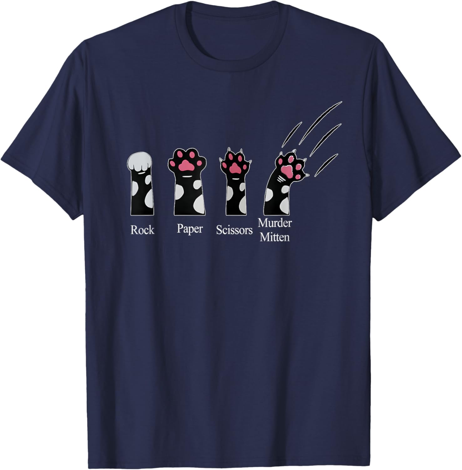 Cute Cats Rock Paper Scissors Murder Mittens Funny T-Shirt for Cat Lovers - 1