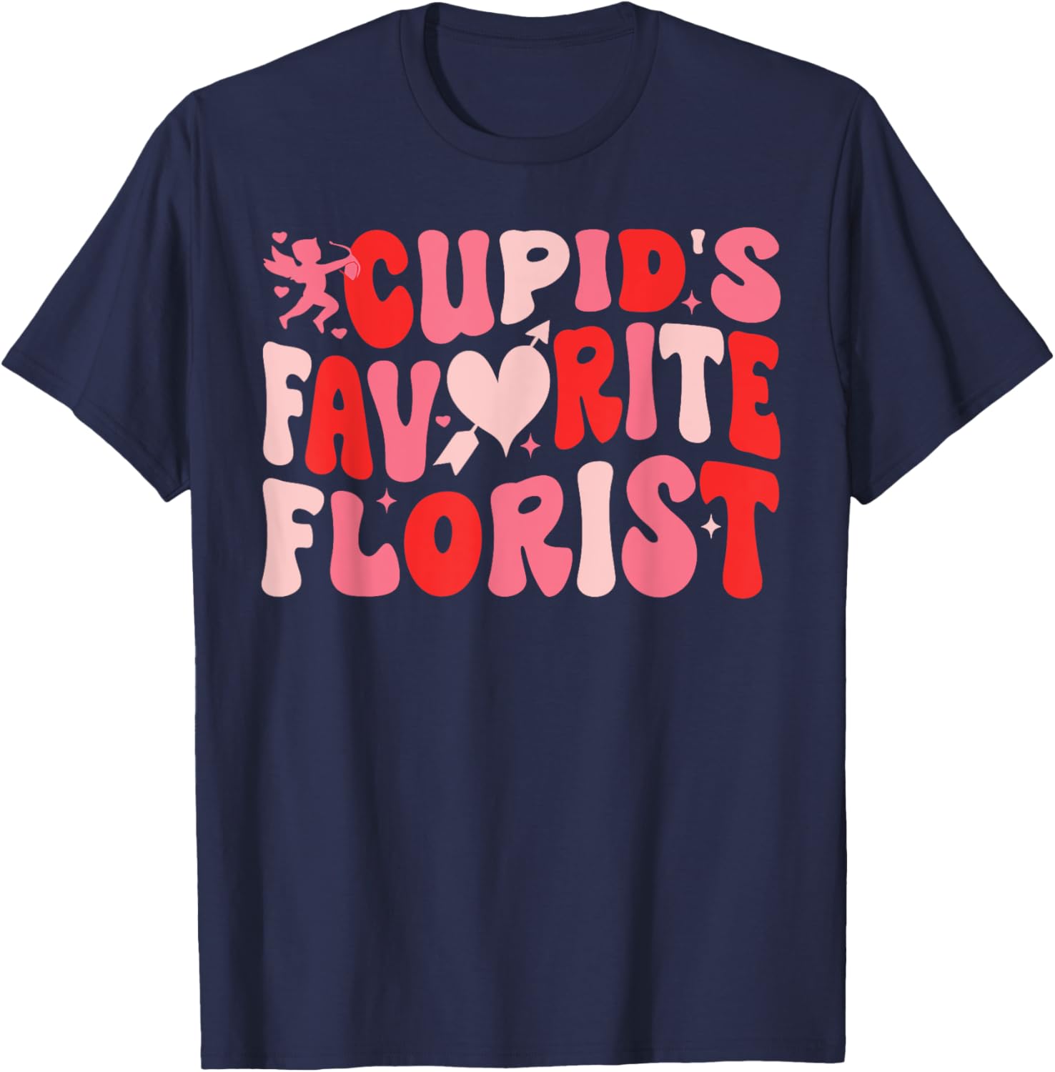 Cupid's Favorite Florist Retro Valentine's Day T-Shirt for Lovebirds - 1