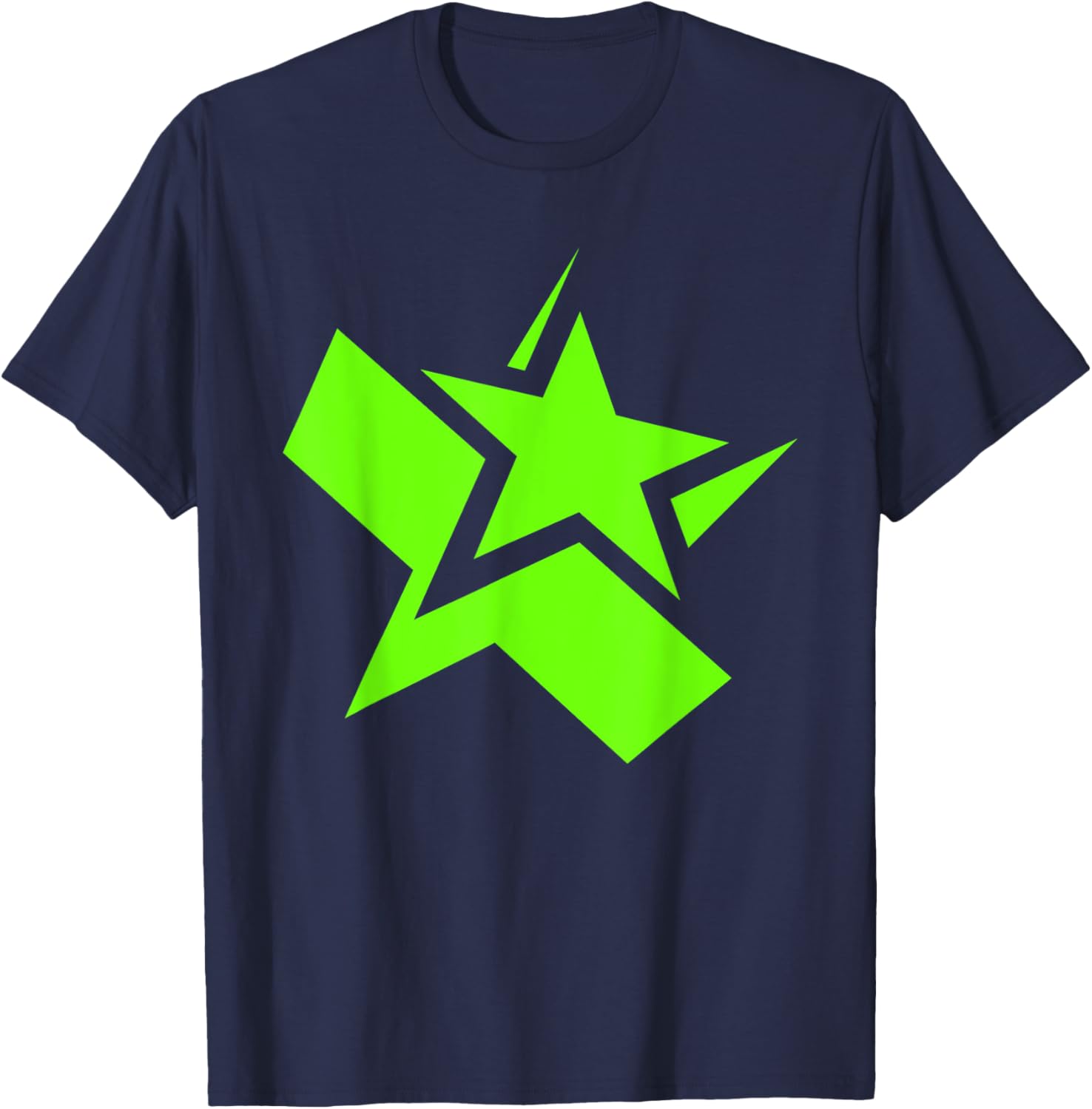 Green Chunky Star Graphic T-Shirt for Stylish Casual Wear - 25