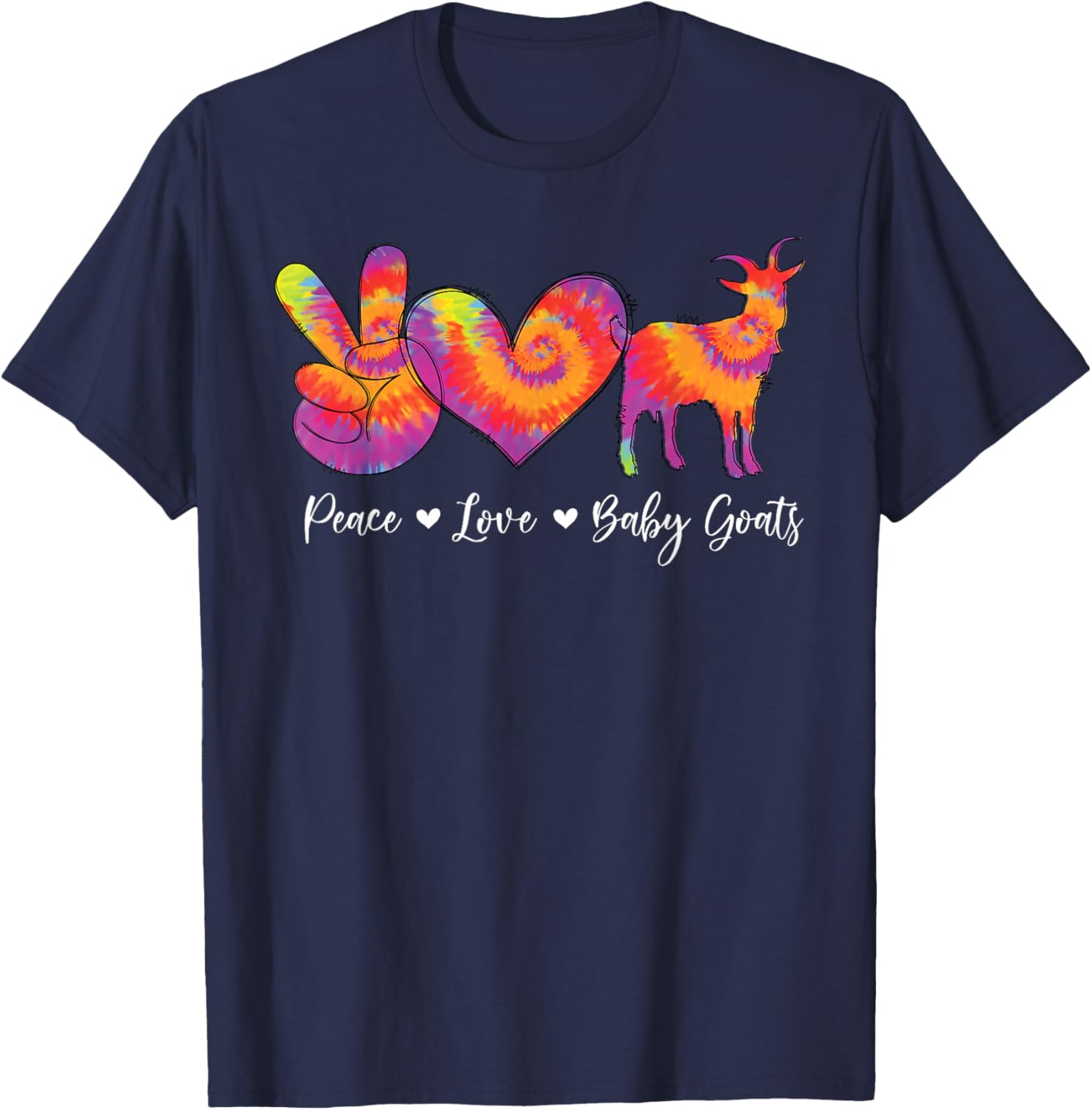 Cute Goat Lover Tie Dye Baby Goats T-Shirt for Farmers and Animal Lovers - 12