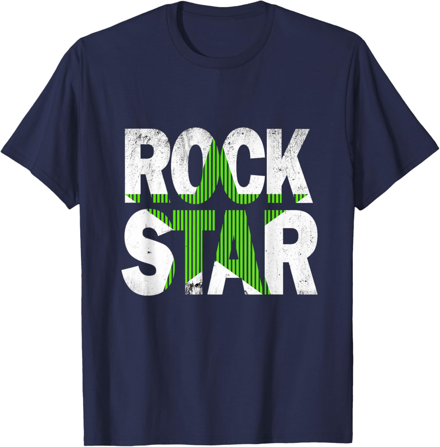 Green Rock Star Distressed Graphic T-Shirt for Trendy Casual Wear - 4