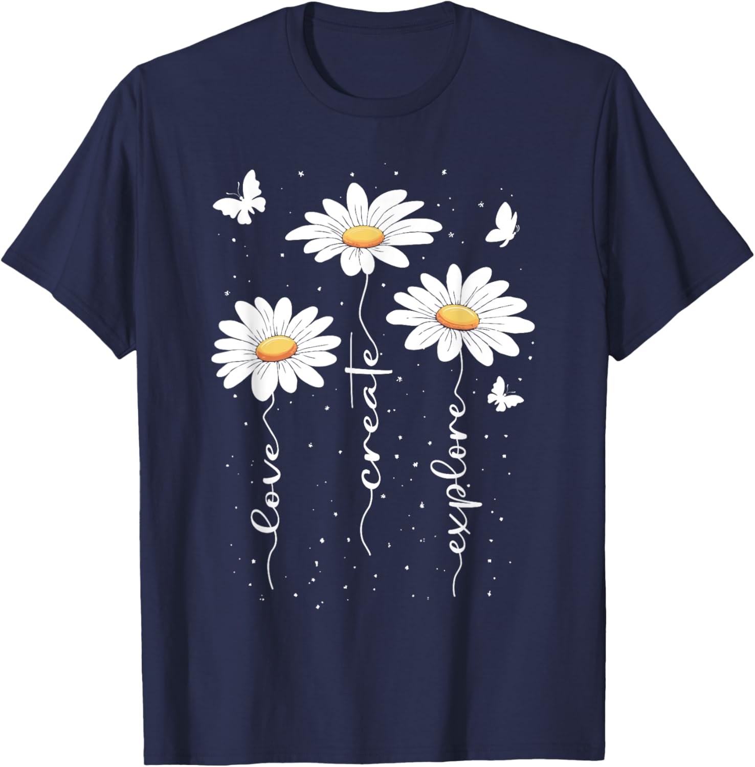Cute Daisy Floral T-Shirt for Nature Lovers - Inspirational Flower Design - 7