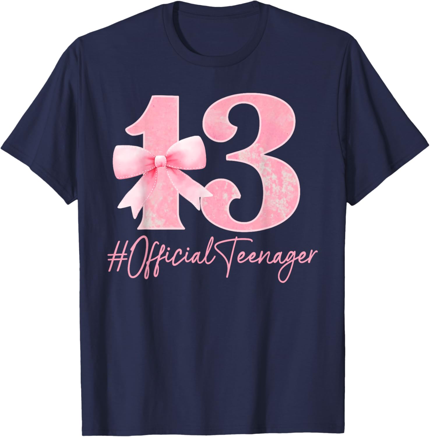 Cute Pink 13th Birthday Coquette Bow T-Shirt for Girls Turning 13 - 7