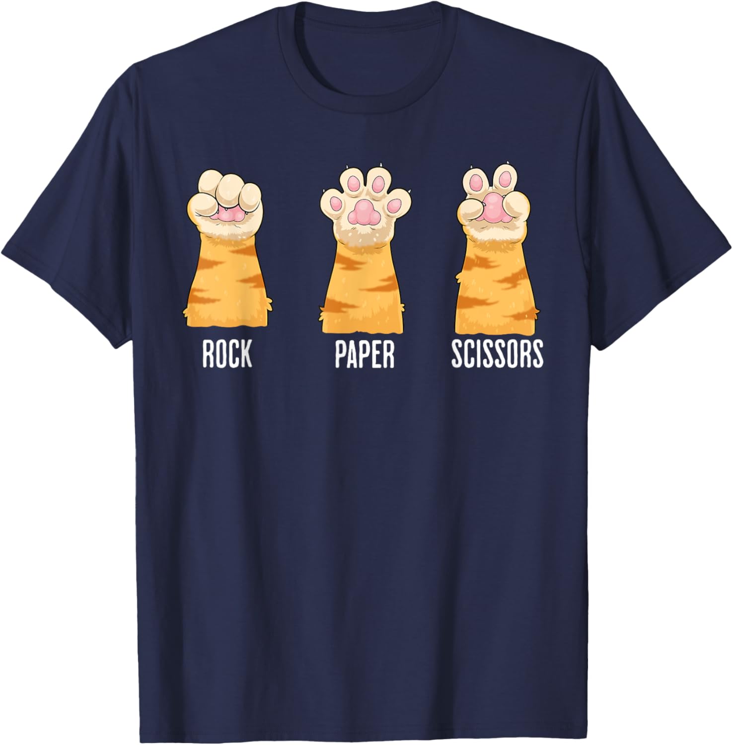 Funny Cat Paws Rock Paper Scissors T-Shirt for Kids and Adults - 11