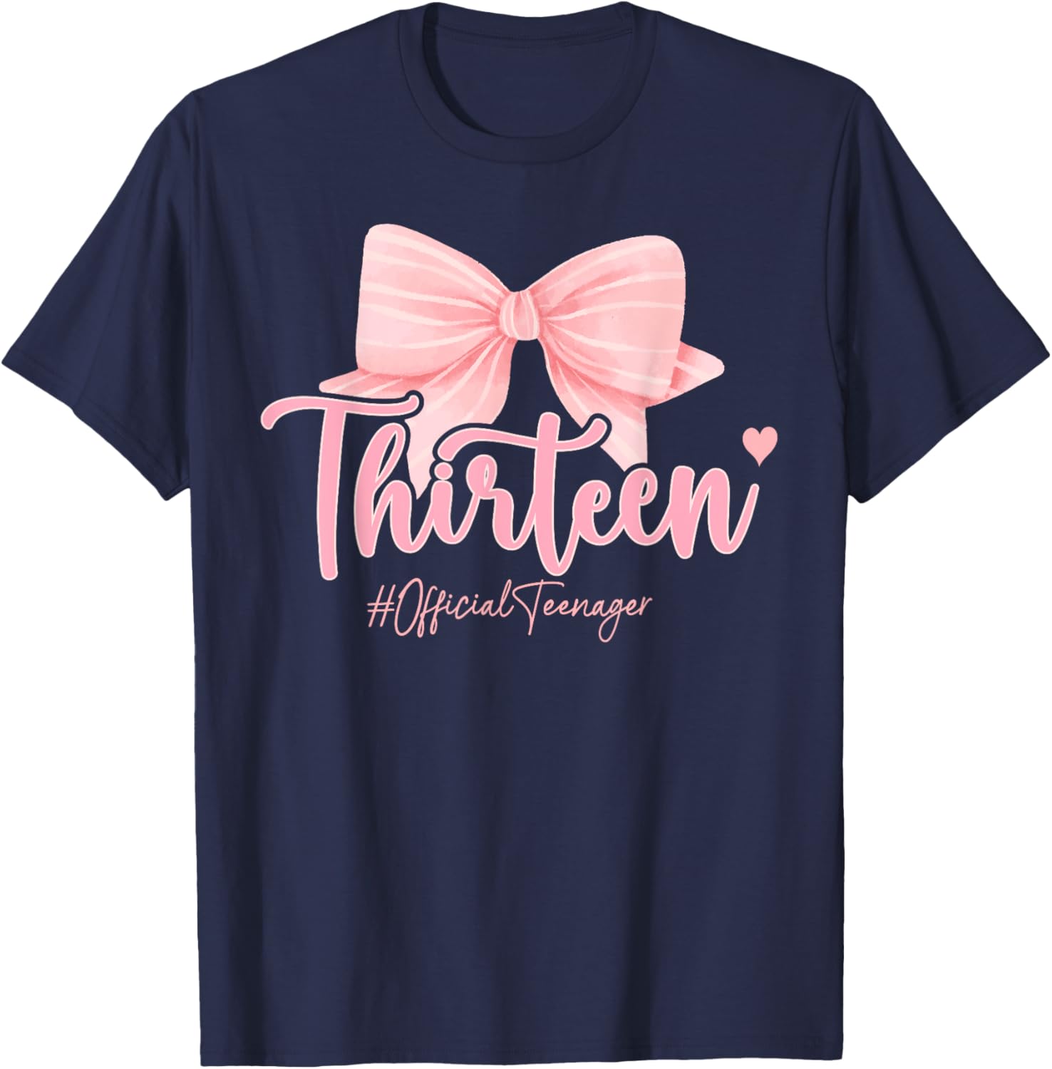 Cute Pink 13th Birthday Coquette Bow T-Shirt for Girls Celebrating 13 - 7