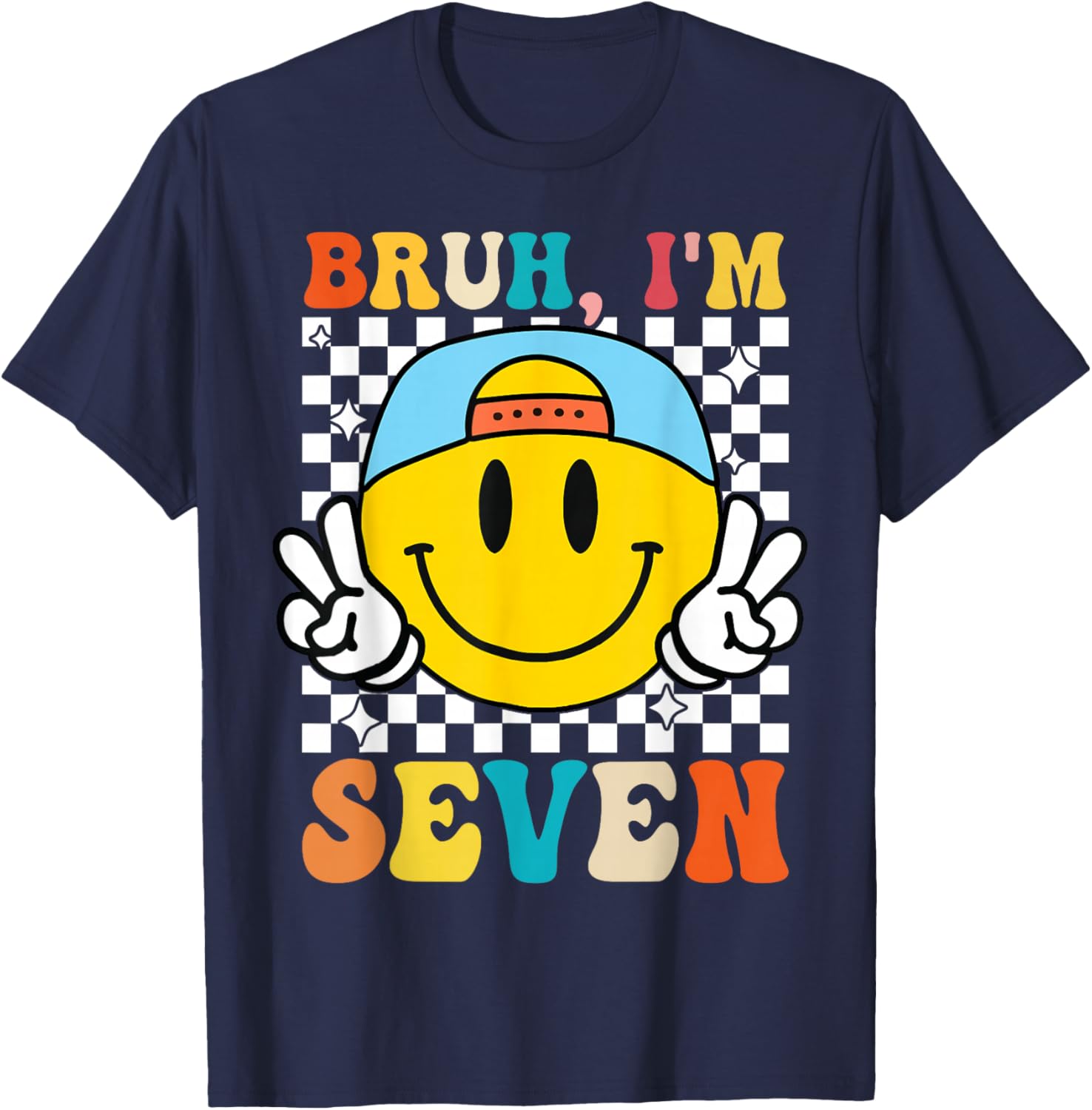 Groovy 7th Birthday T-Shirt for Boys and Girls - Fun 7 Year Old Apparel - 1