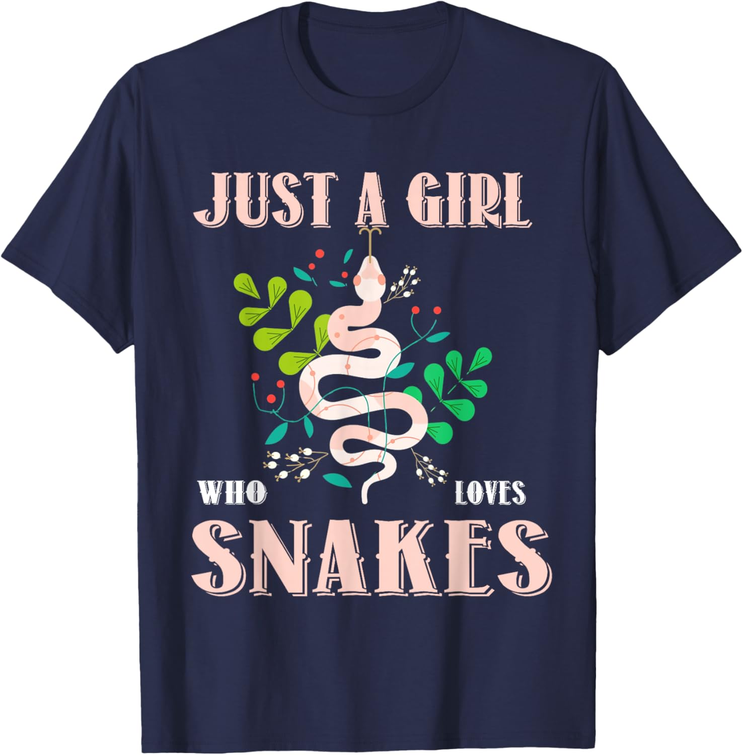 Cute Just a Girl Who Loves Snakes T-Shirt for Reptile Lovers - 17
